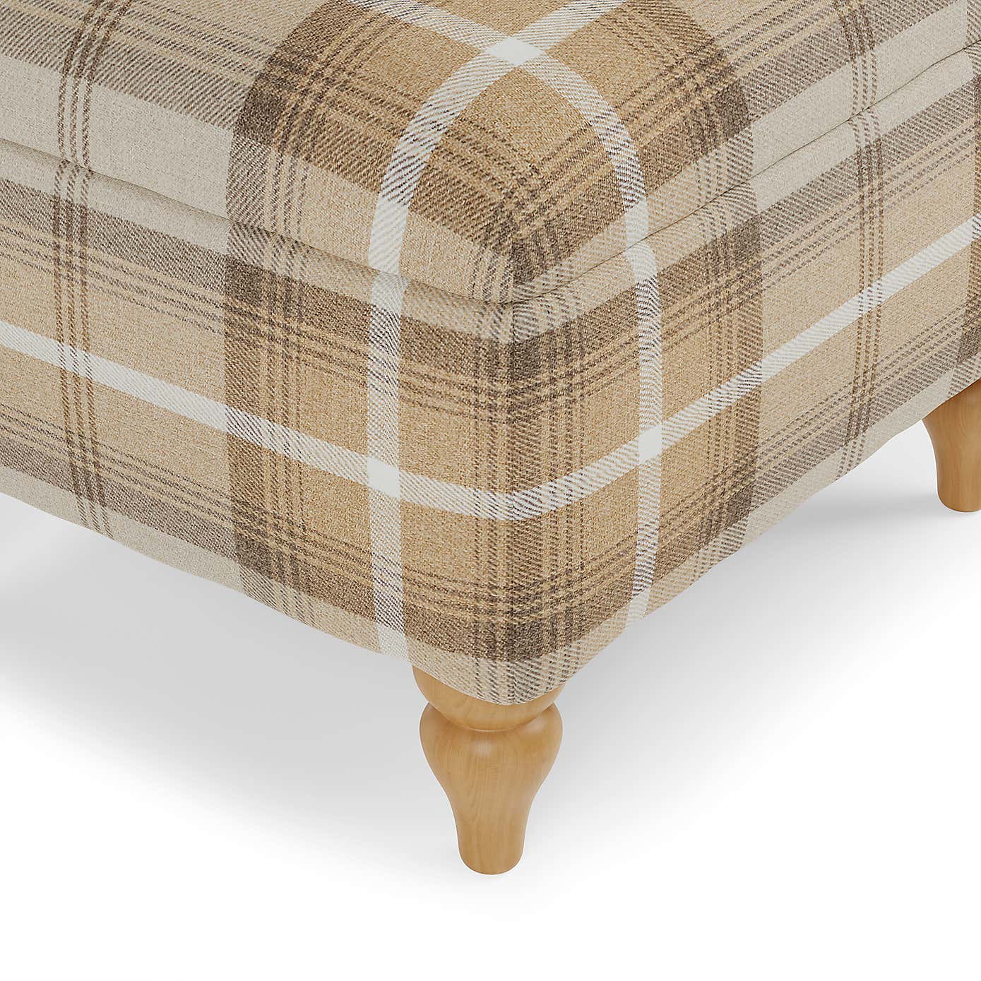 Oswald Check Storage Footstool Tapered Leg