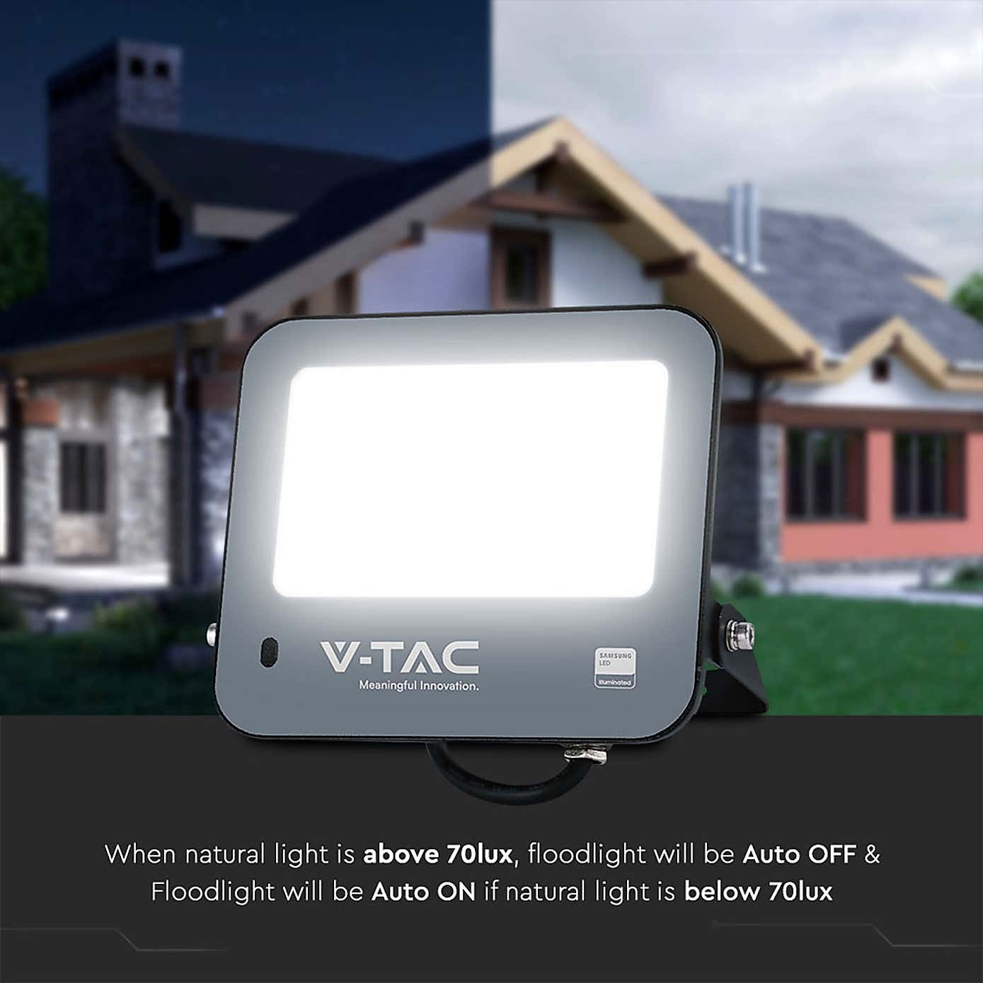V-TAC 50W LED Floodlight Outdoor Sensor Wall Light