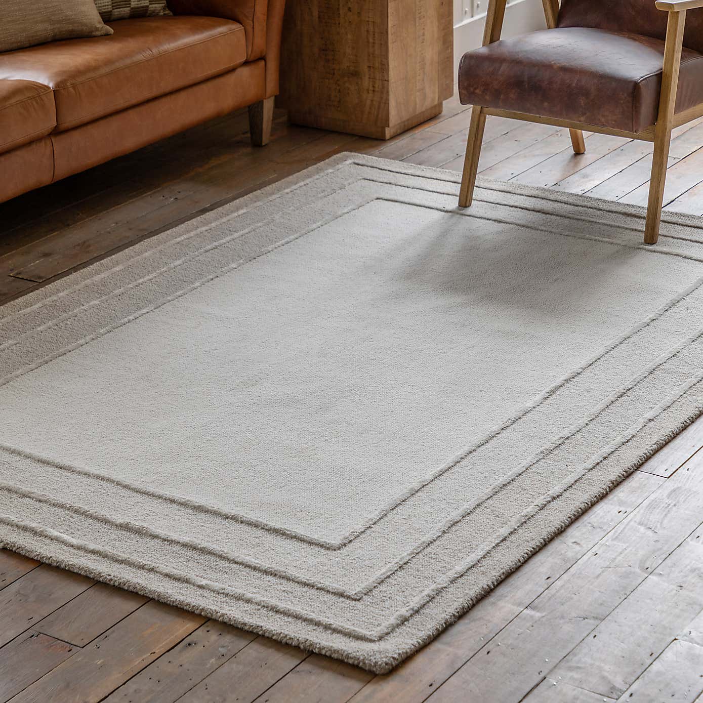 Cedar and Sage Tonal Border Rug
