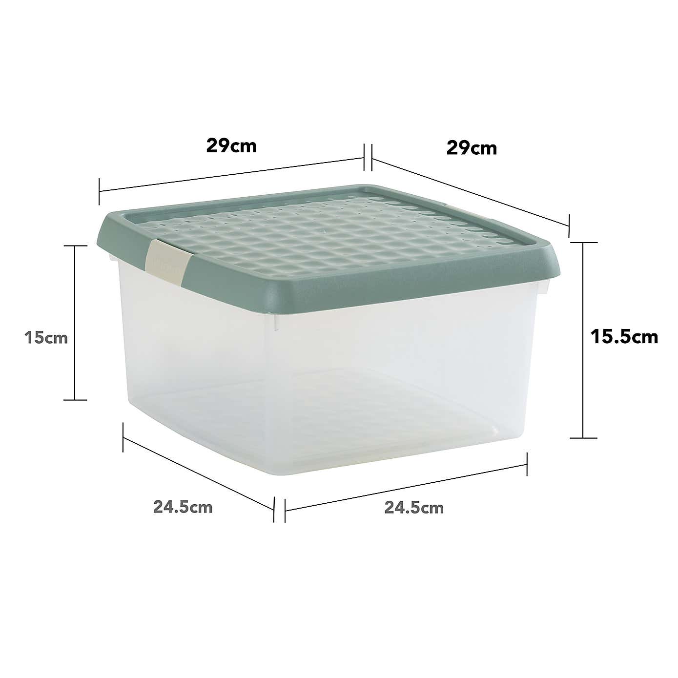 Wham Clip Pack of 4 Square Storage Boxes With Lids