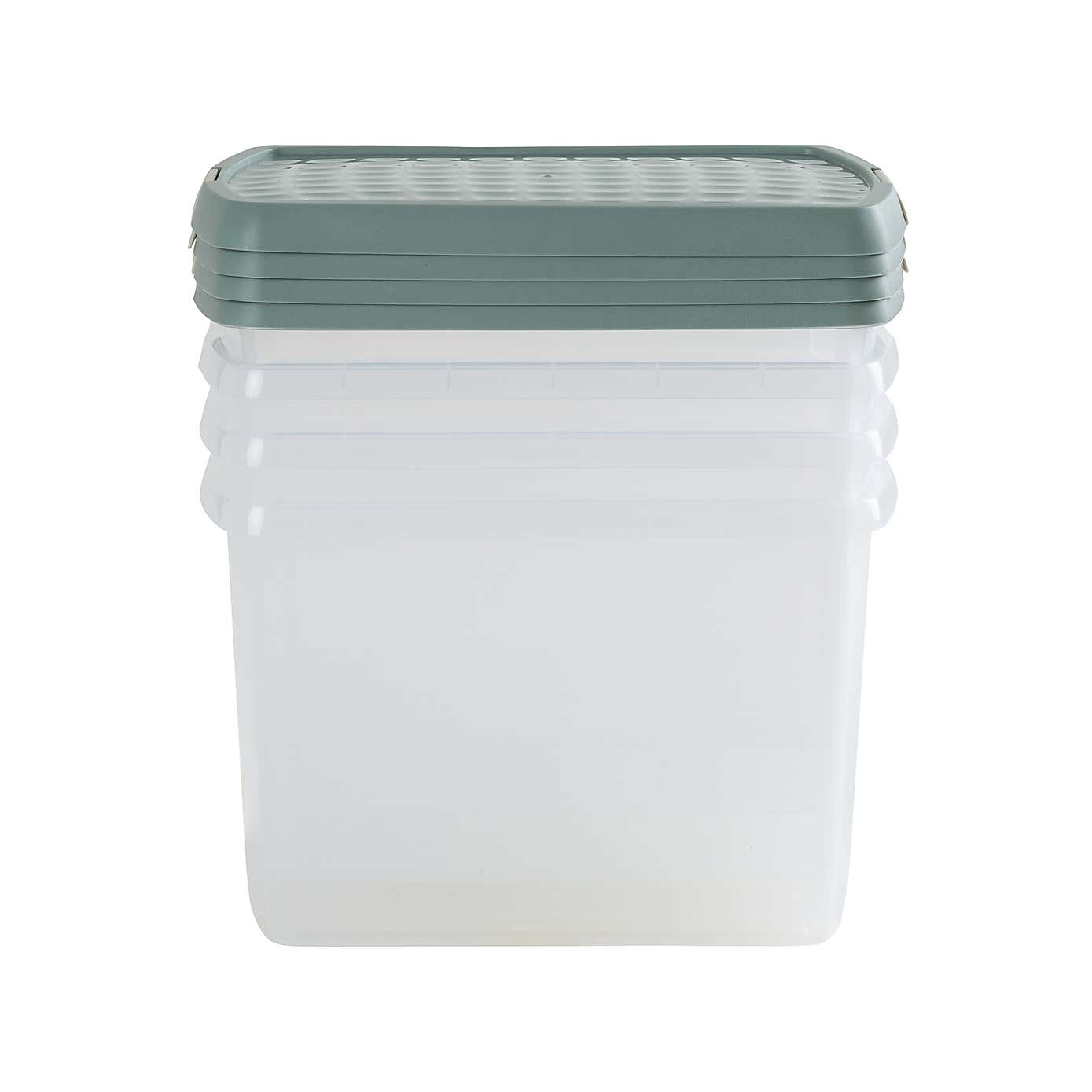 Wham Clip Pack of 4 Rectangle Storage Boxes With Lids