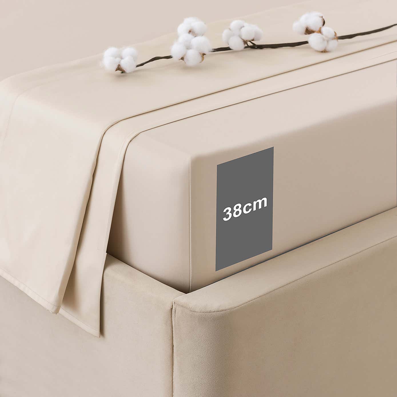 Dorma 300 Thread Count 100% Cotton Sateen Plain Fitted Sheet