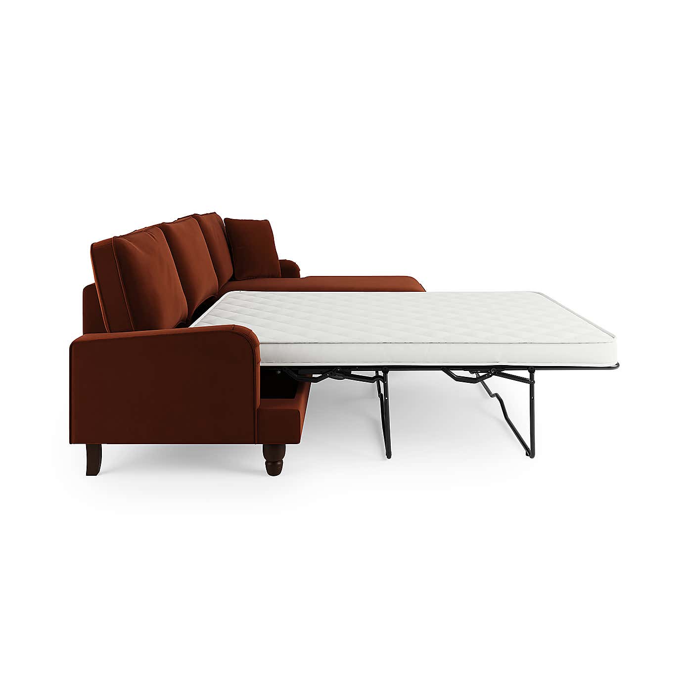 Beatrice Matte Velvet 4 Seater Corner Chaise Double Sofa Bed