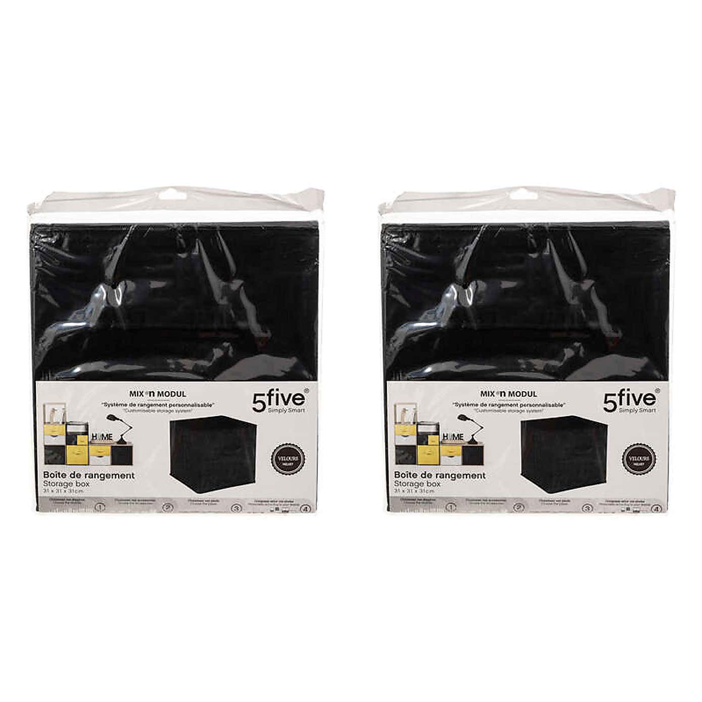 Mix and Modul Set of 2 Velvet Cube Storage Boxes