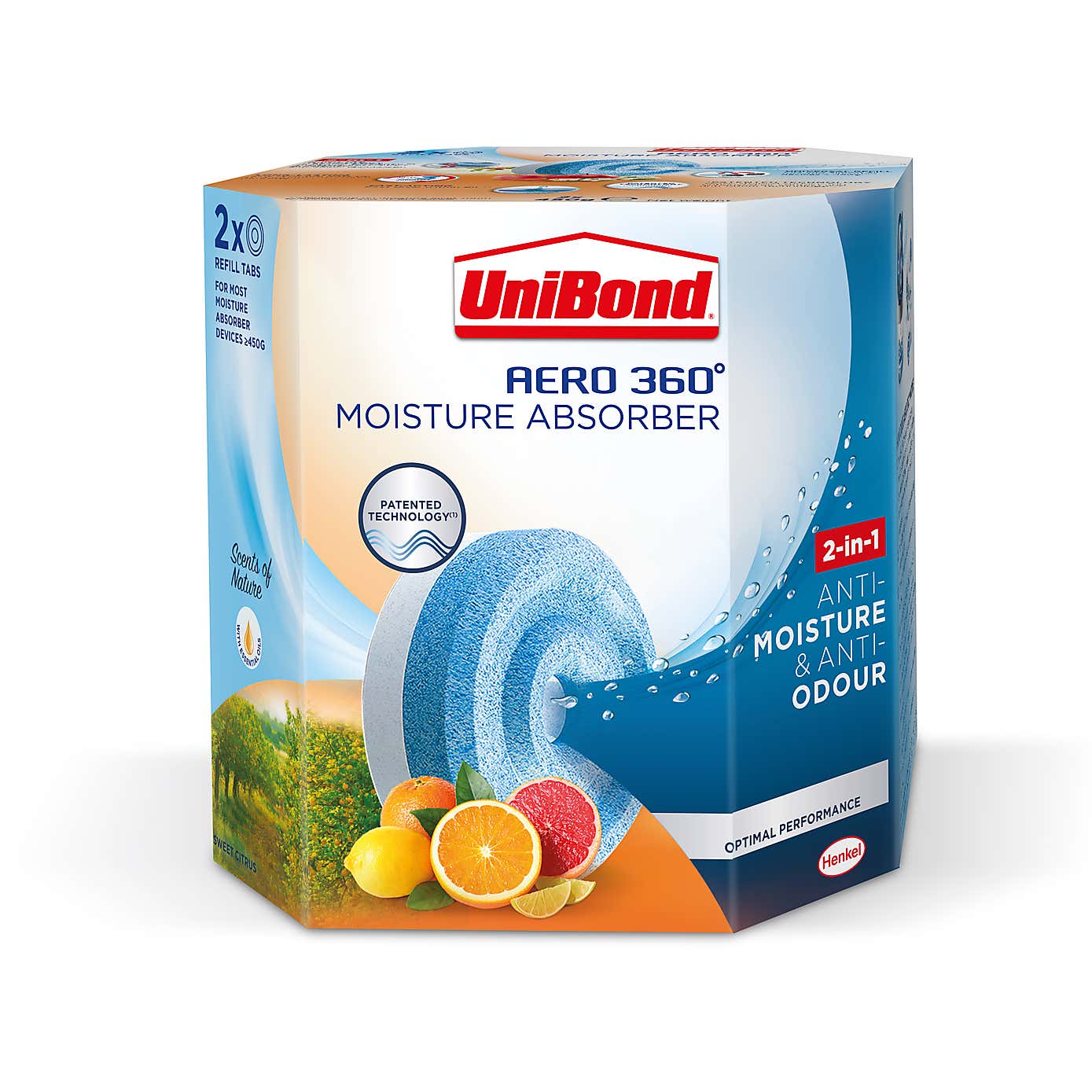 UniBond Aero 360 Citrus Refills x2