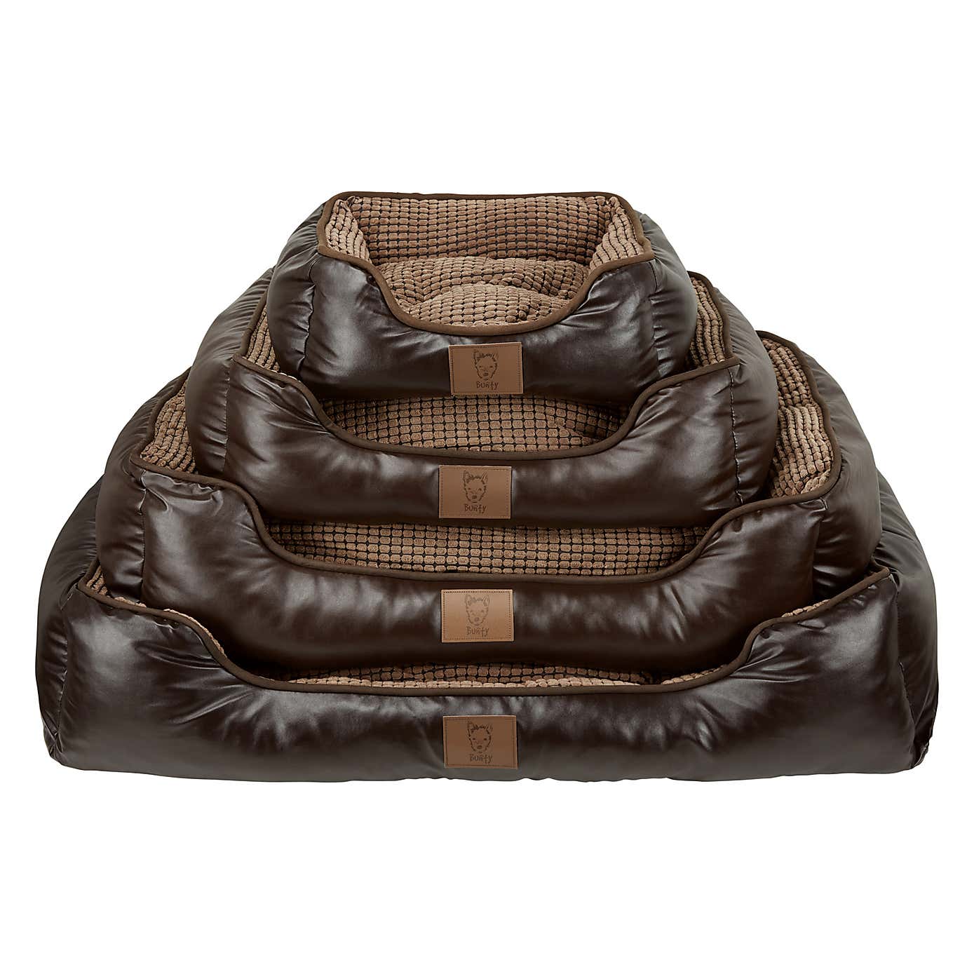 Bunty Brown Tuscan Faux Leather Dog Bed