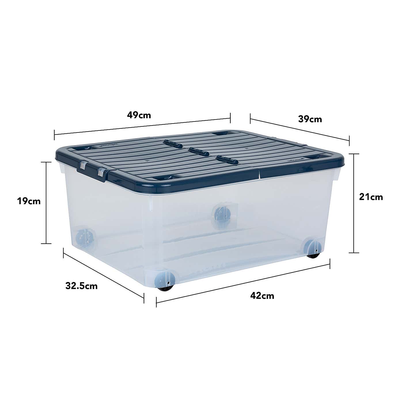 Wham Set of 3 Storage Boxes with Wheels & Lid