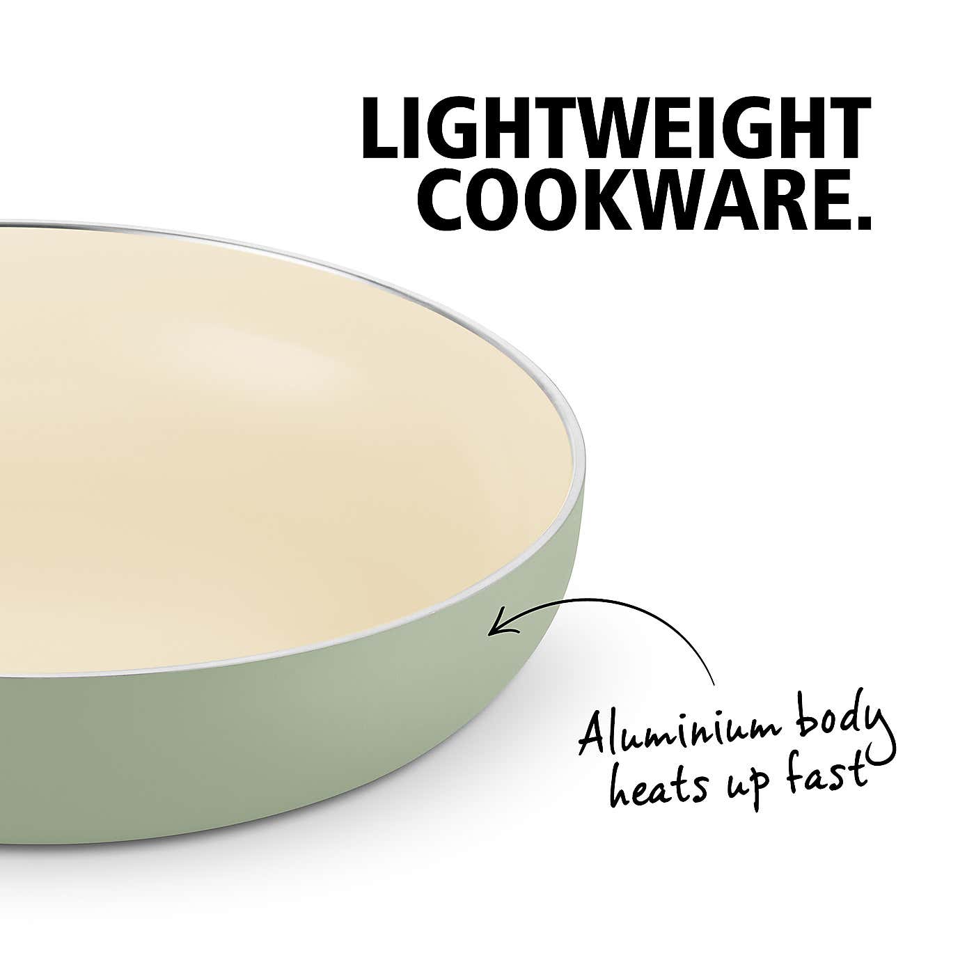 Brabantia Non-Stick Aluminium Sage Frying Pan, 28cm