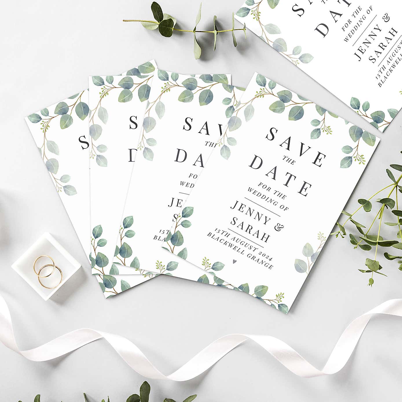 Personalised Botanical Pack of 36 Wedding Save the Dates