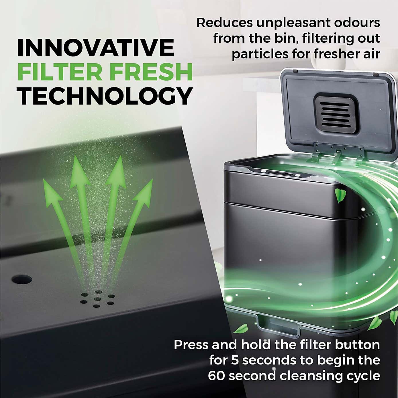 Tower 50L Ozone Recycling Sensor Bin