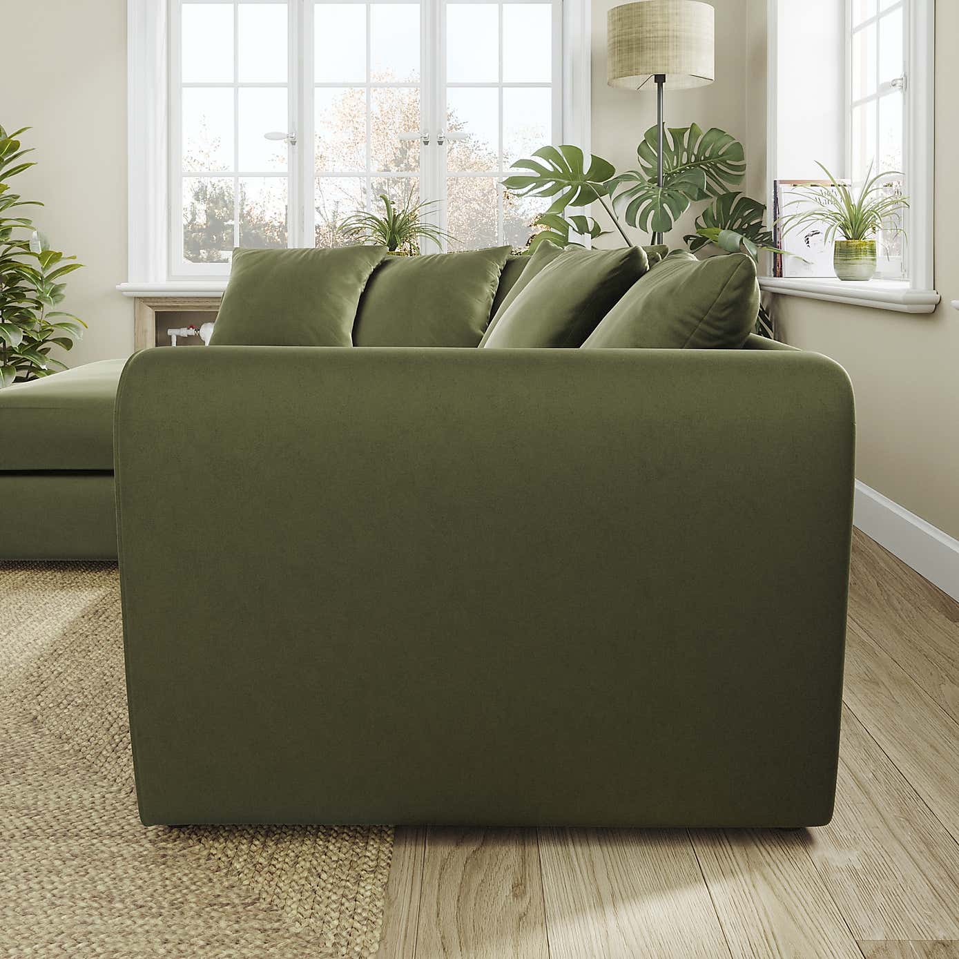 Blake Curved Arm Opulent Velvet Corner Chaise Sofa