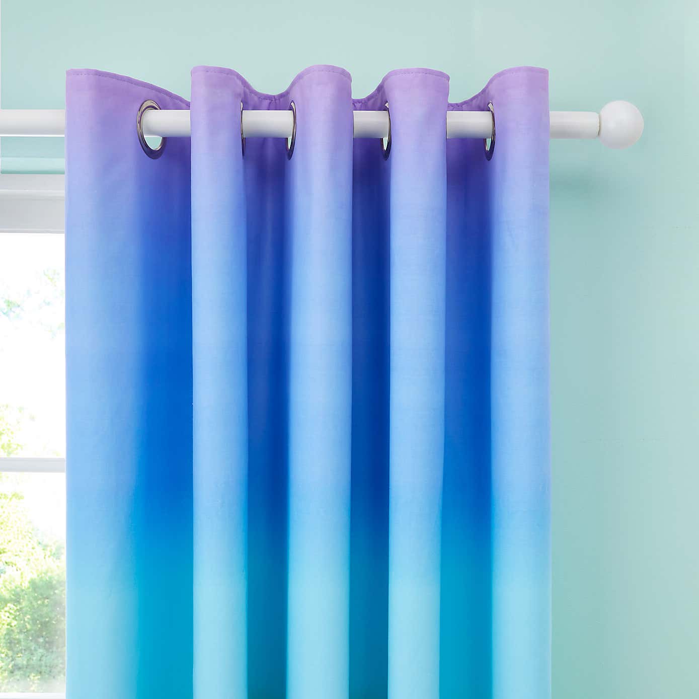 Bright Rainbow Ombre Blackout Eyelet Curtains