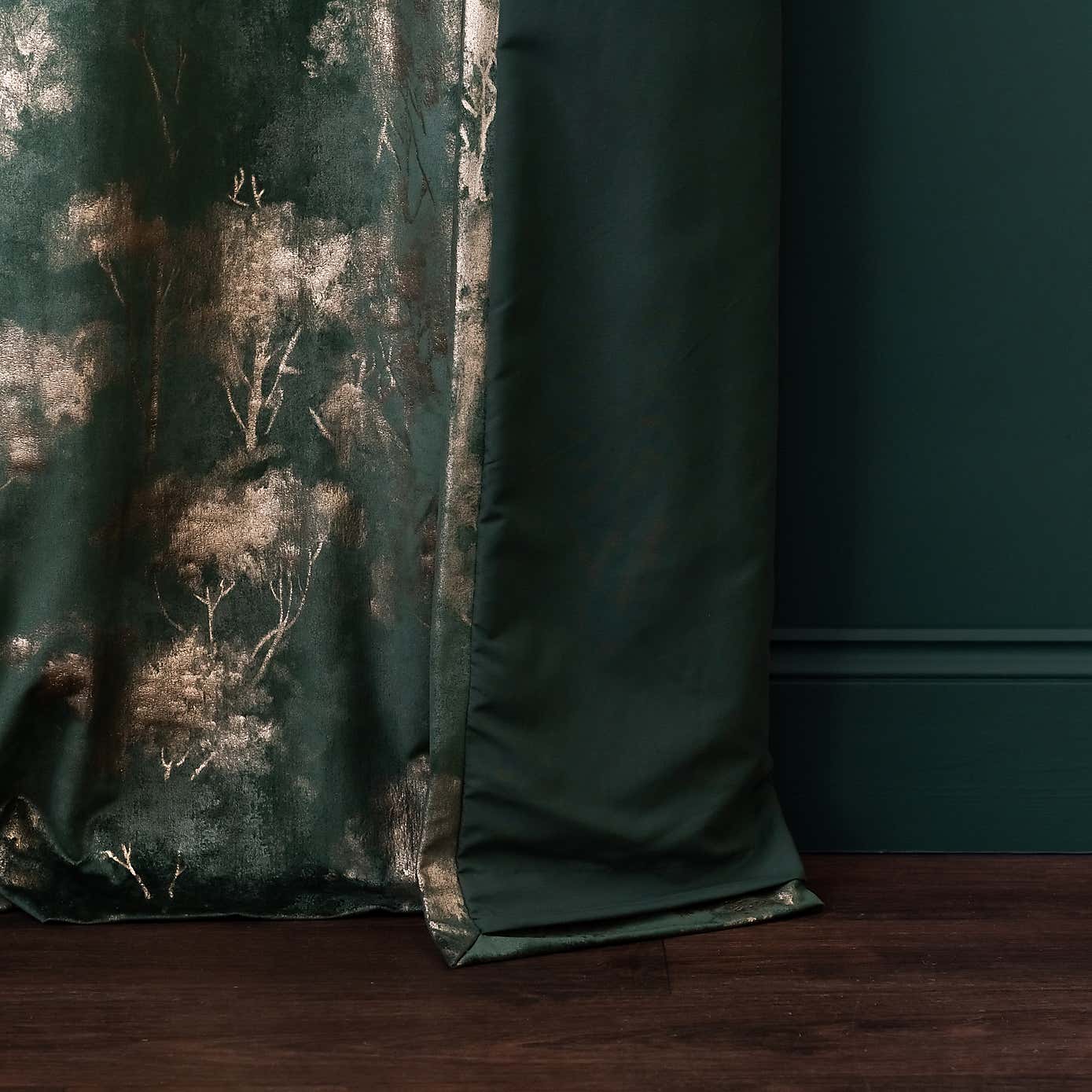 Velour Trees Eyelet Curtains