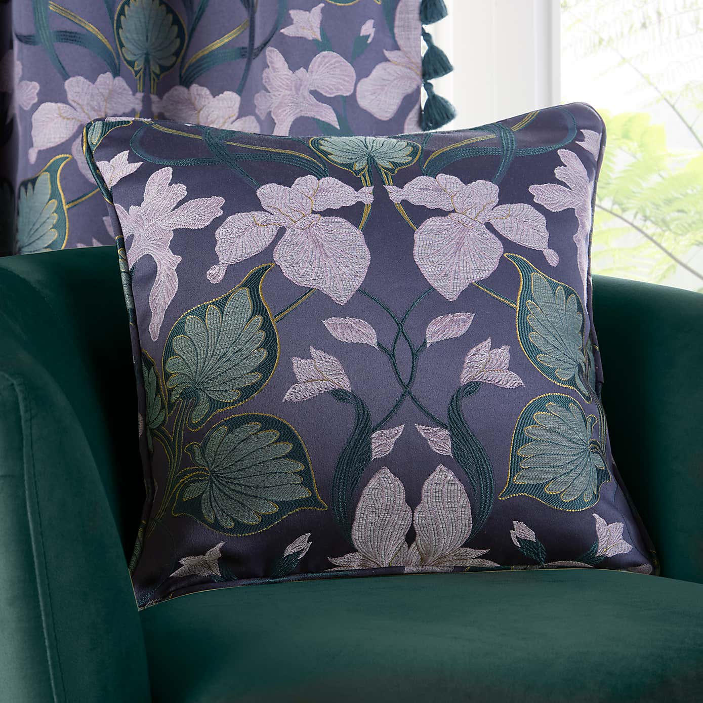 Nouveau Iris Pencil Pleat Curtains