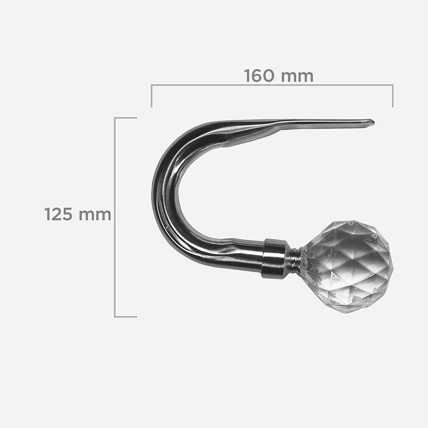 Satin Steel Faceted Holdbacks