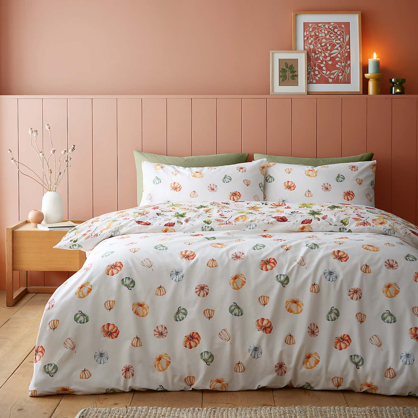 Catherine Lansfield Pumpkins Duvet Cover and Pillowcase Set