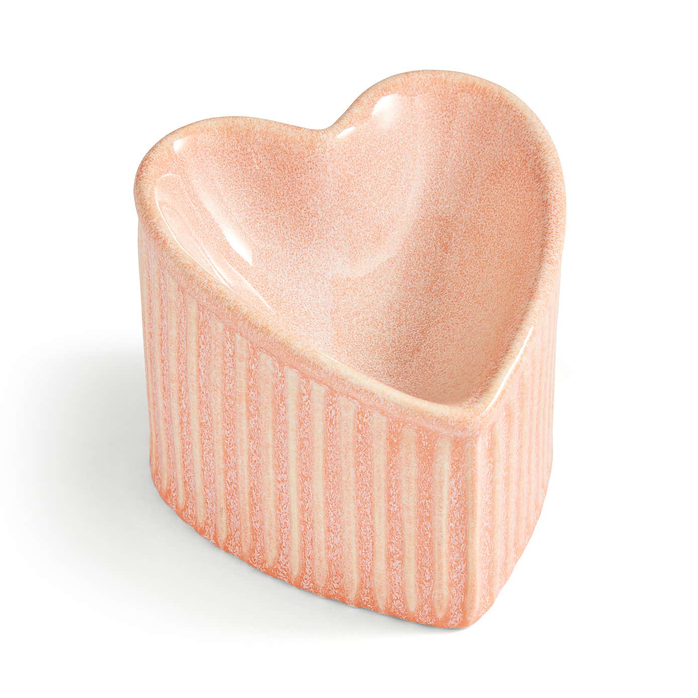 Heart Ribbed Pet Bowl
