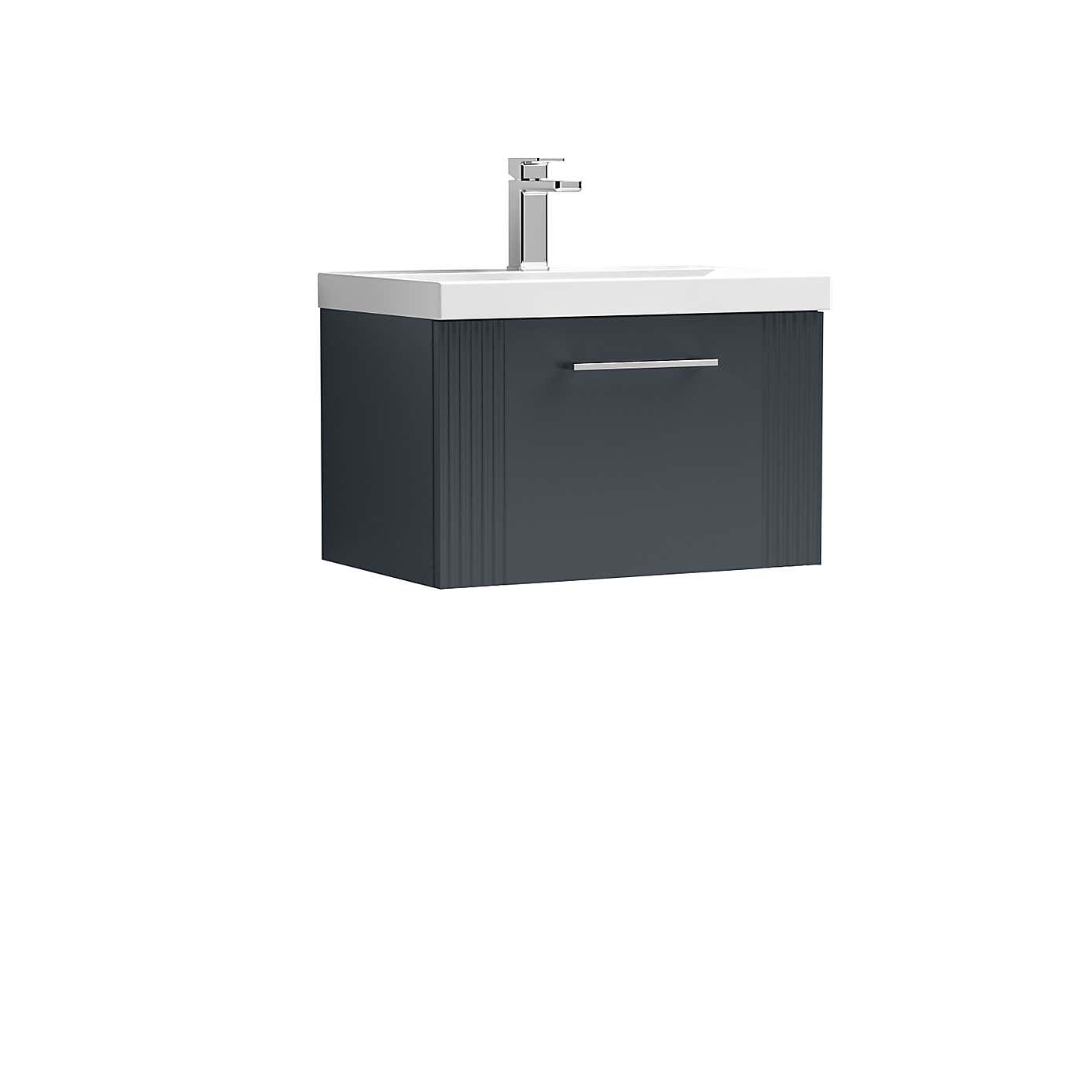 Deco Wall Mounted Single Drawer Vanity Unit with Basin
