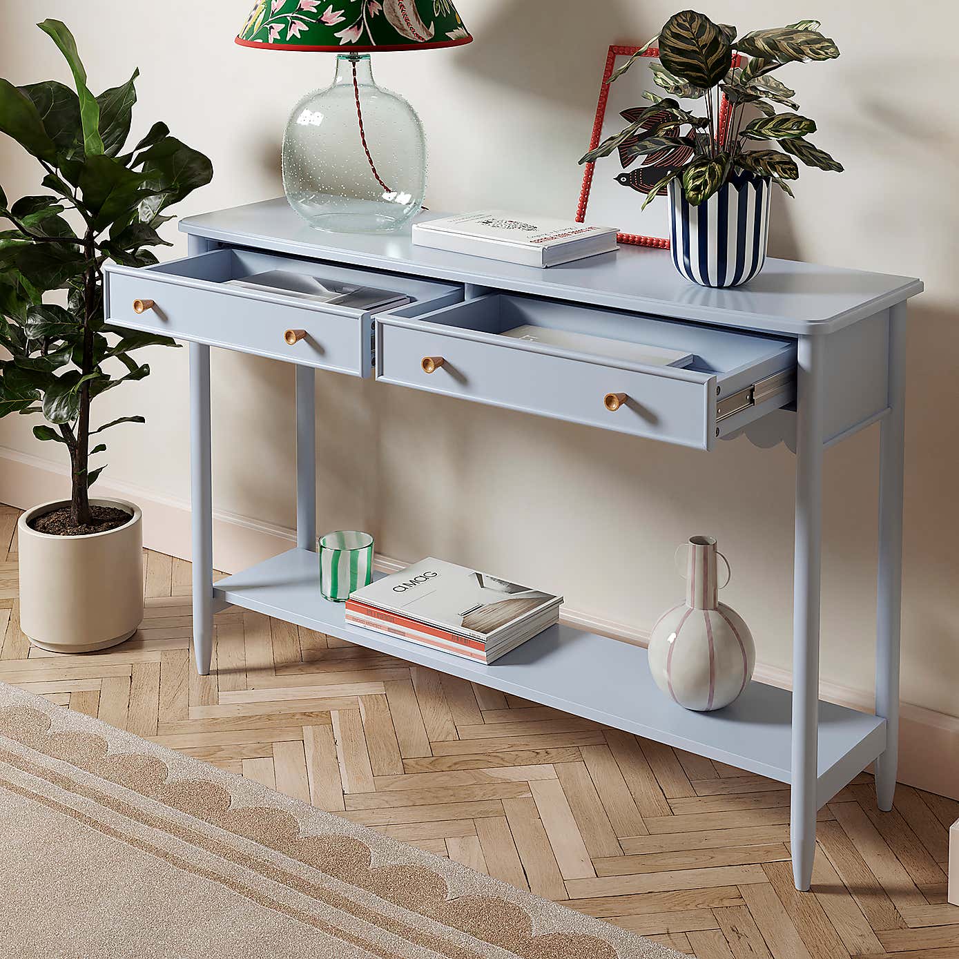 Remi Console Table, Lilypad Green