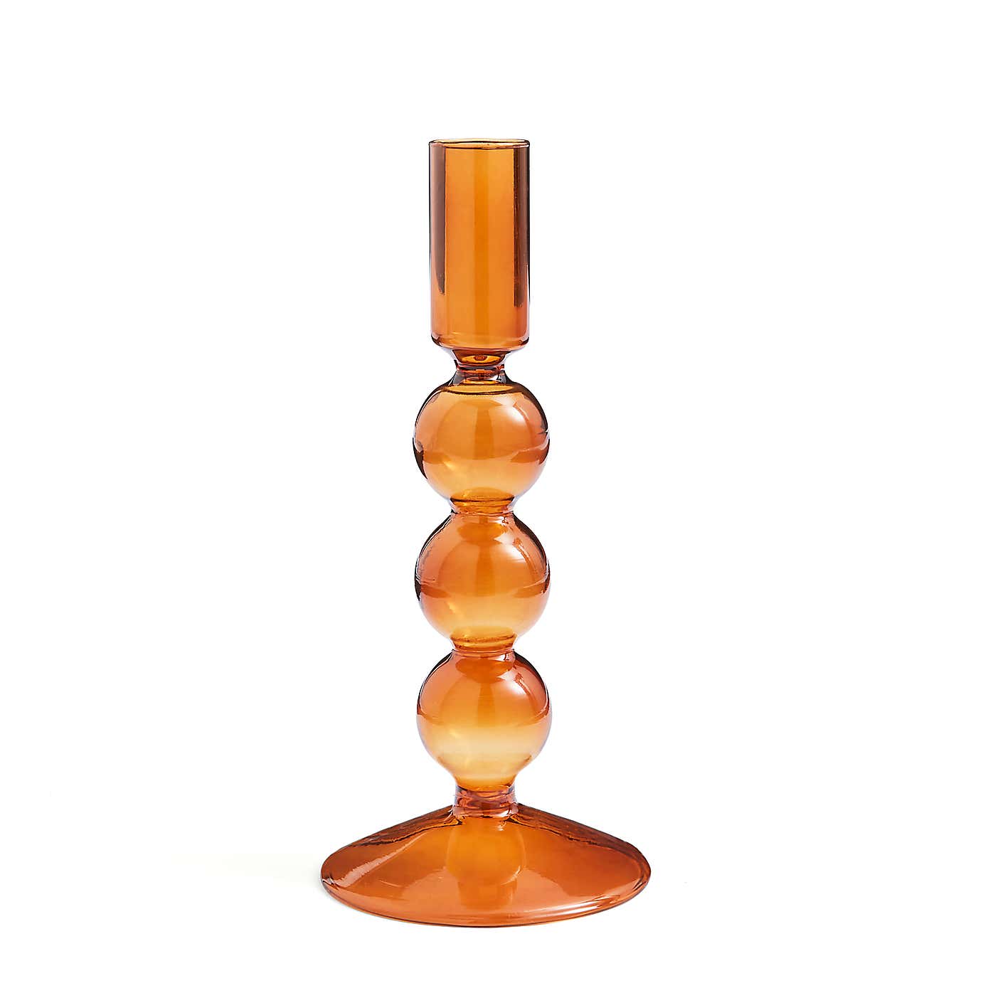 3 Ball Glass Candlestick Holder