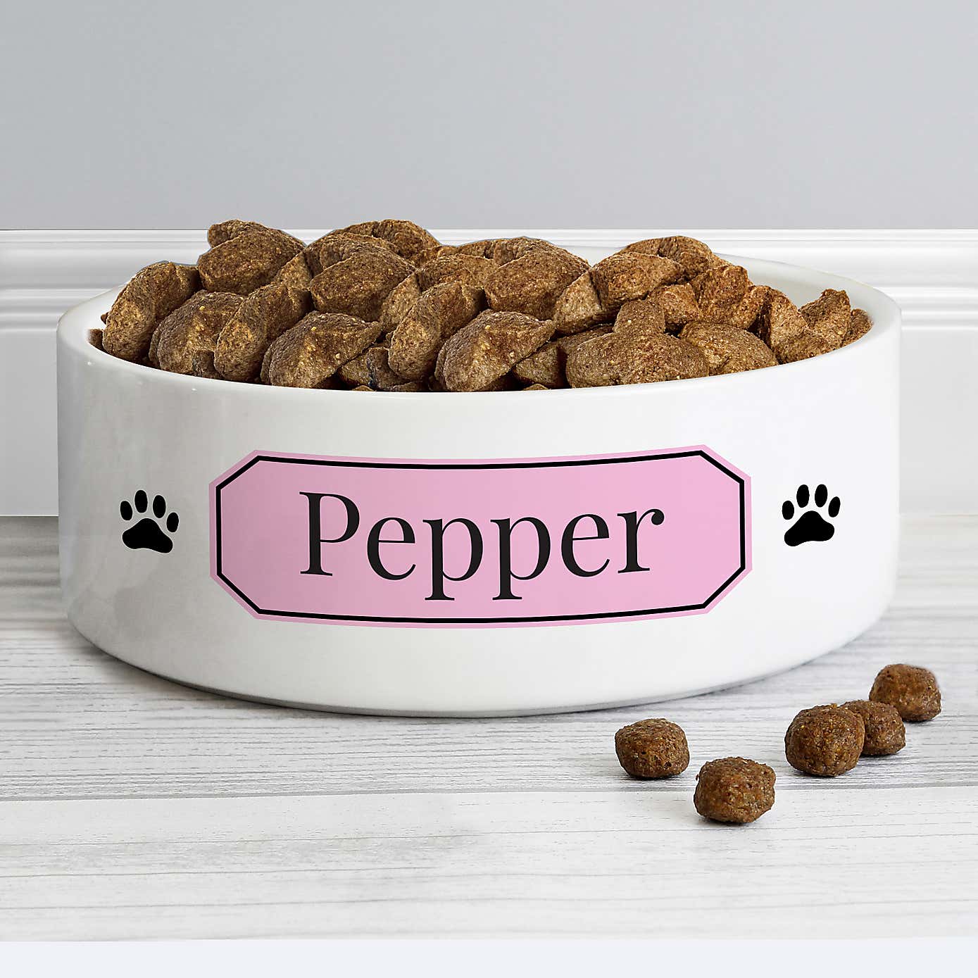 Personalised Plaque Ceramic Pet Bowl