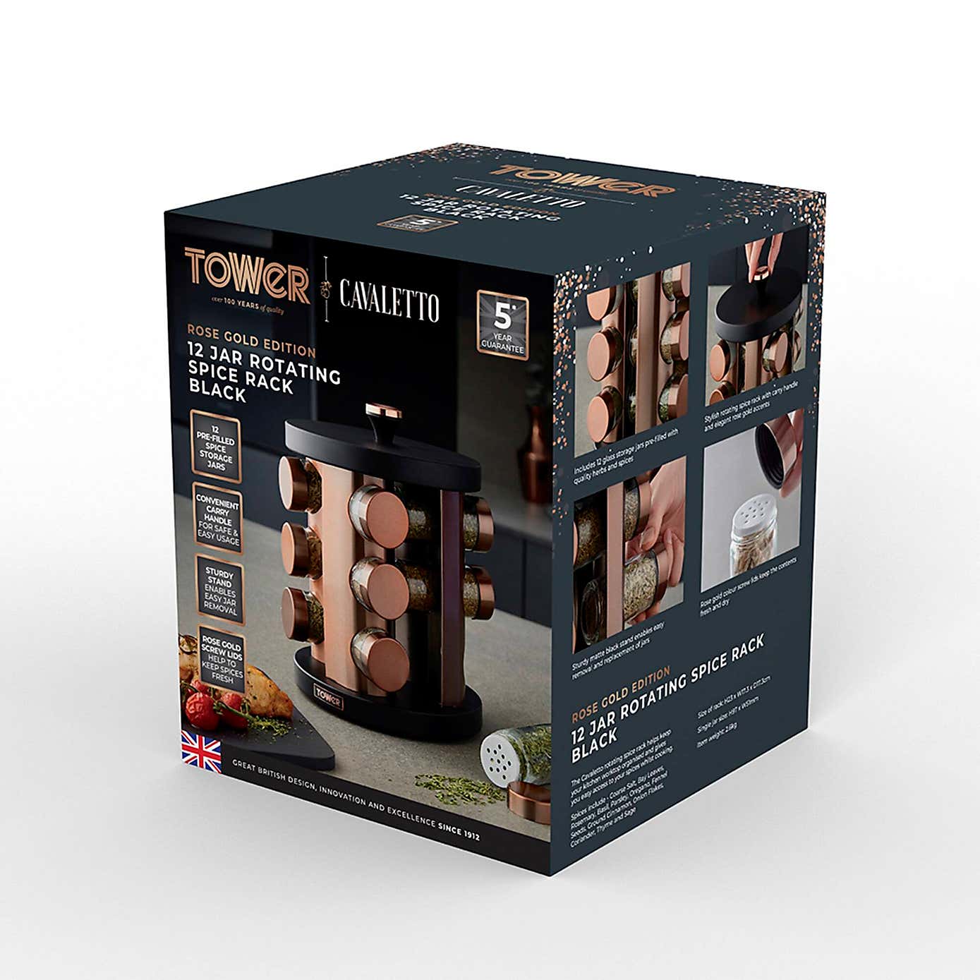 Tower Cavaletto 12 Jar Spice Rack Set