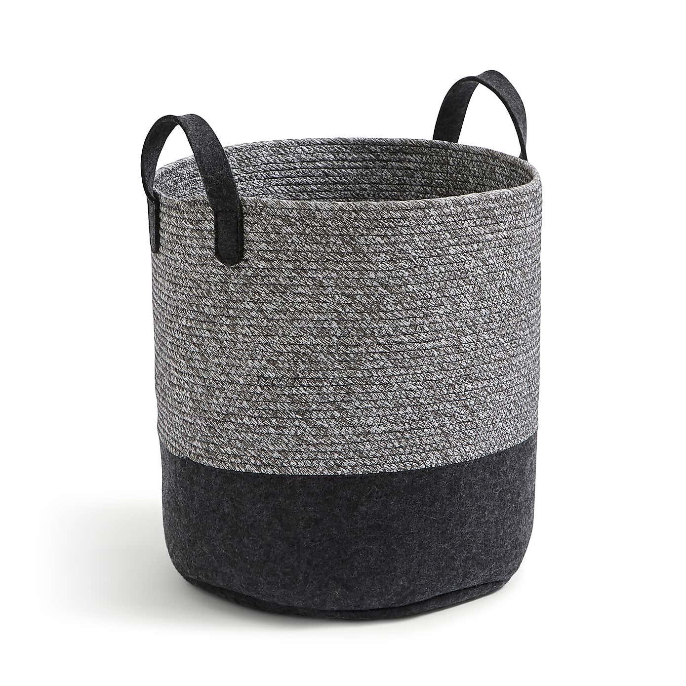 Monochrome Industrial Large Storage Basket