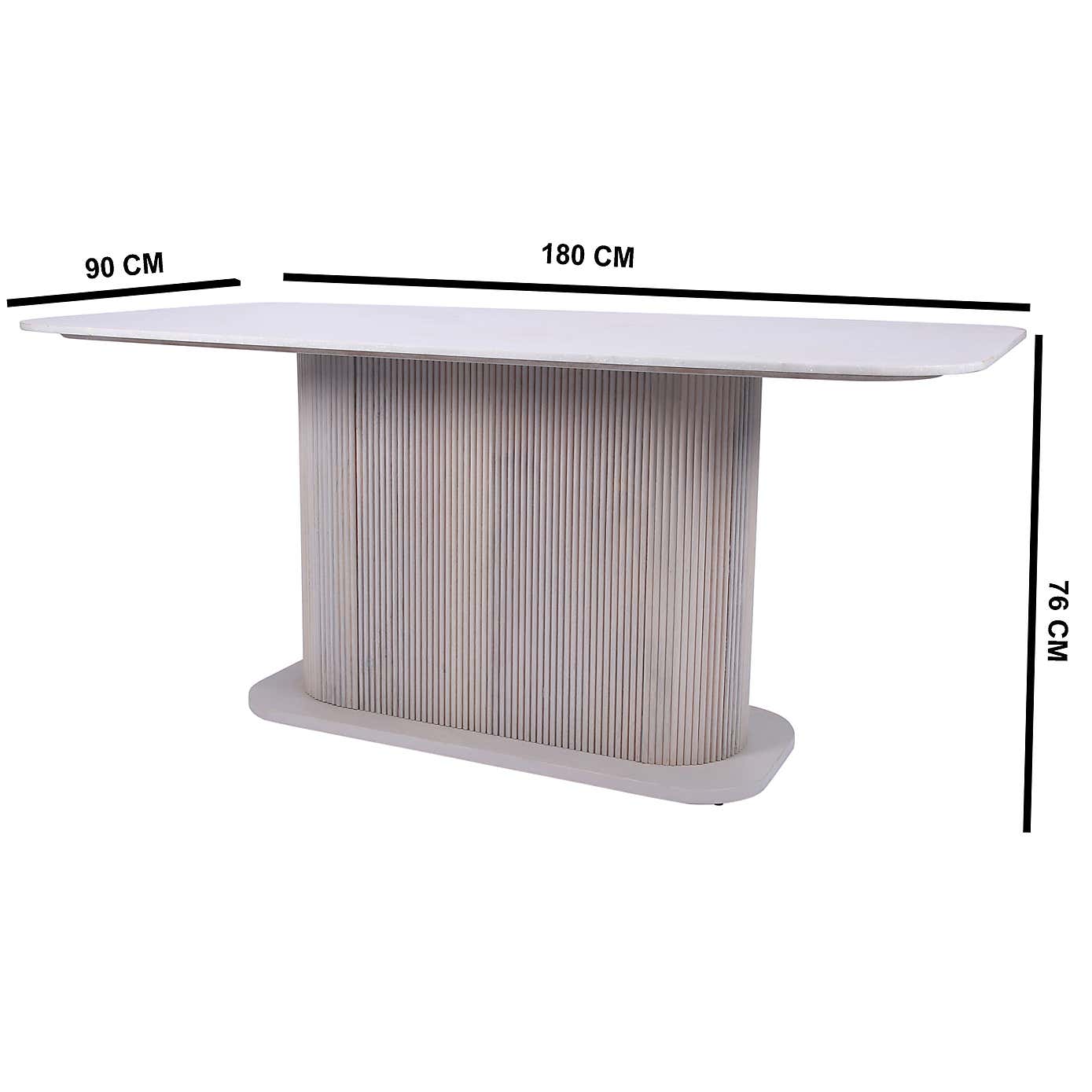 Indus Valley Cleo 6 Seater Dining Table with 6 Cleo Dining Chairs