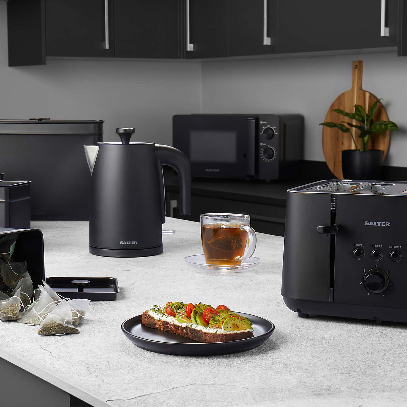 Salter Kuro Black 4 Slice Toaster