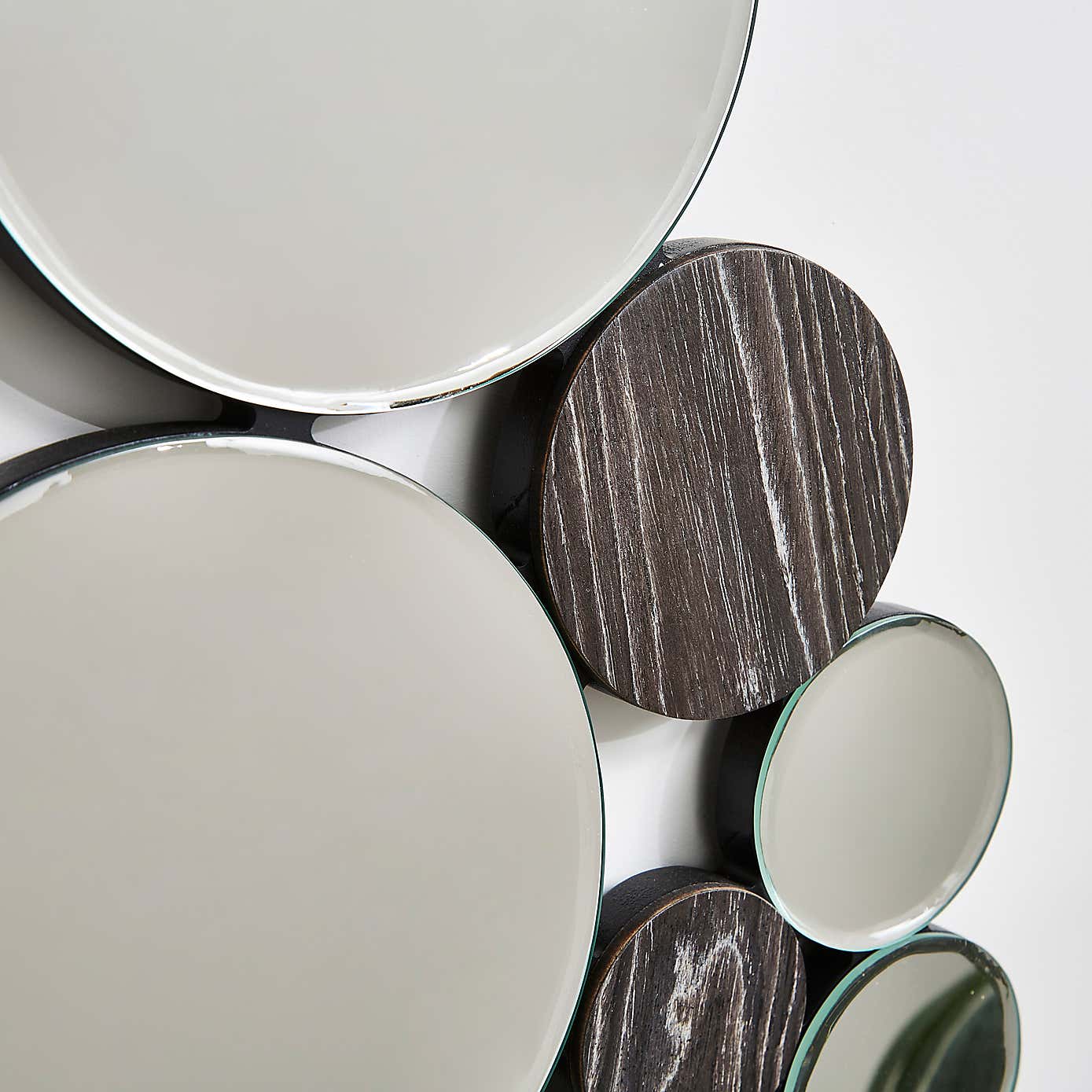 Monochrome Circles Mirrored Wall Art