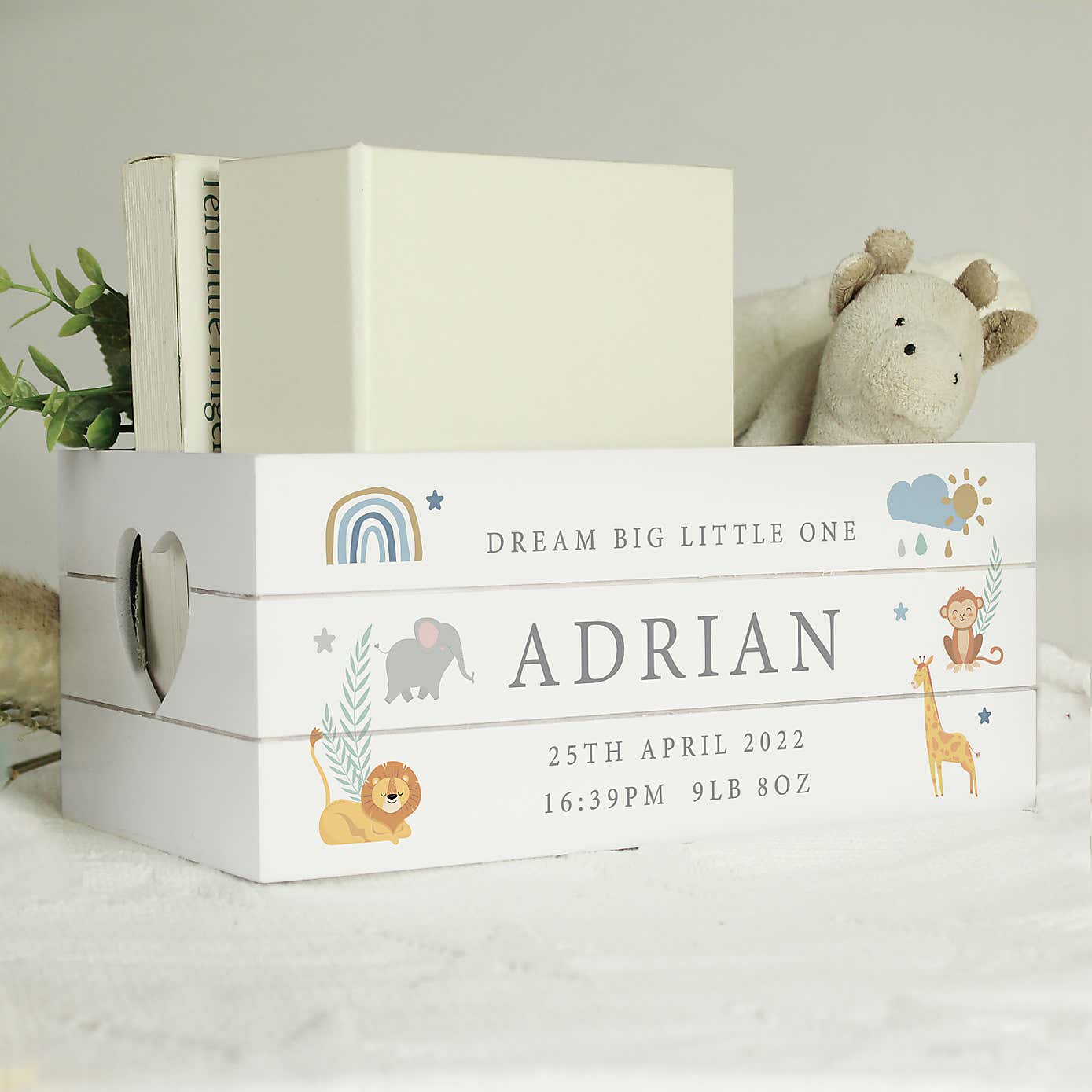Personalised Safari Animals Wooden Crate