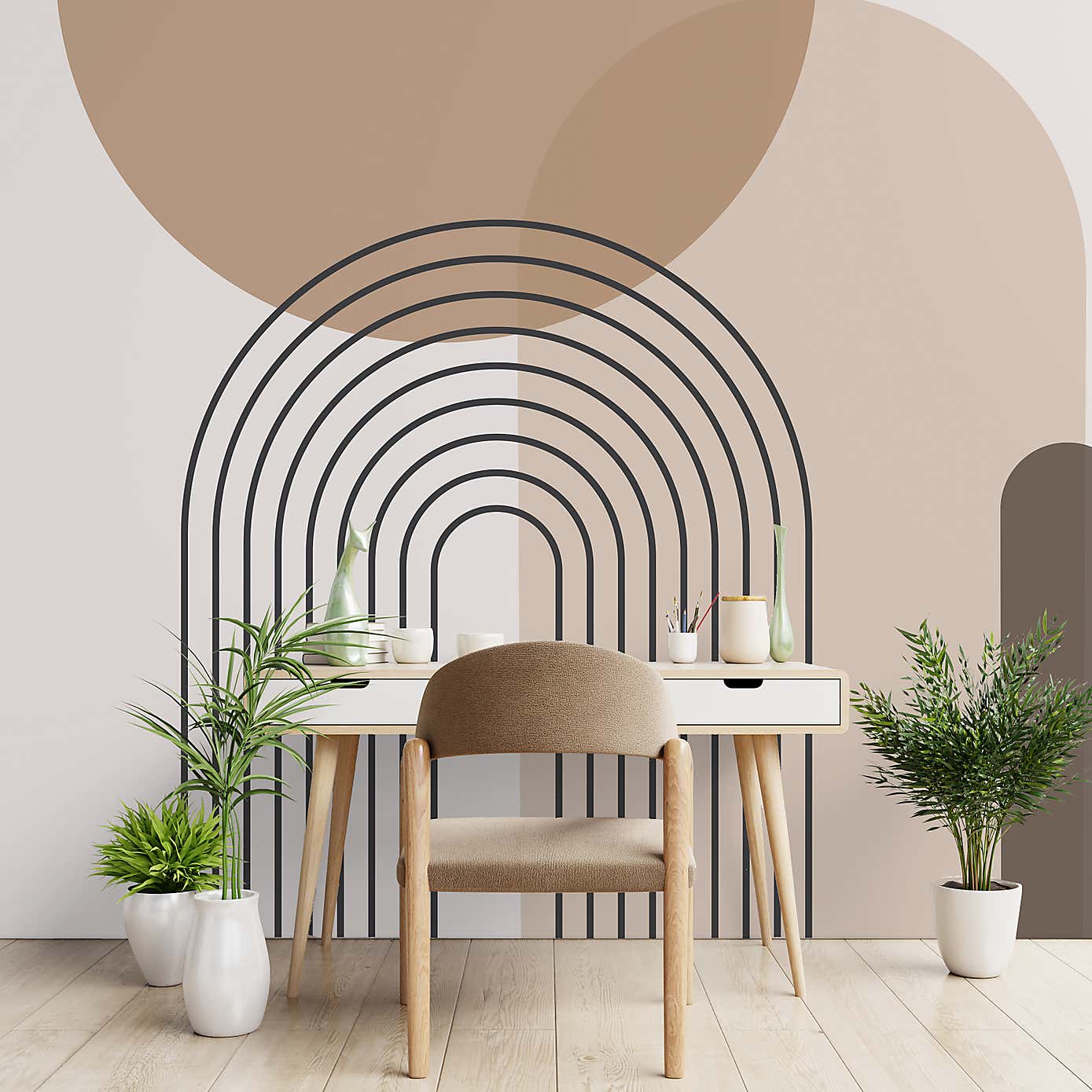 Boho Geo Natural Mural