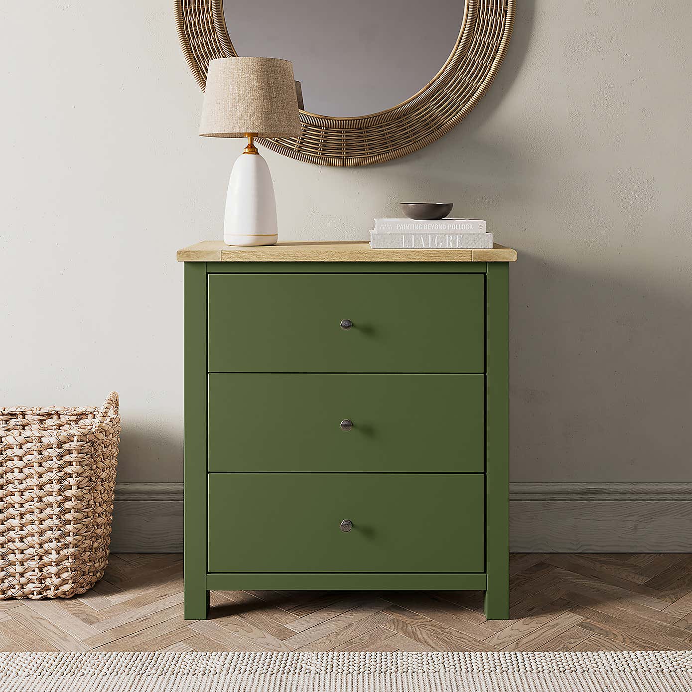 Olney 3 Drawer Chest Stone