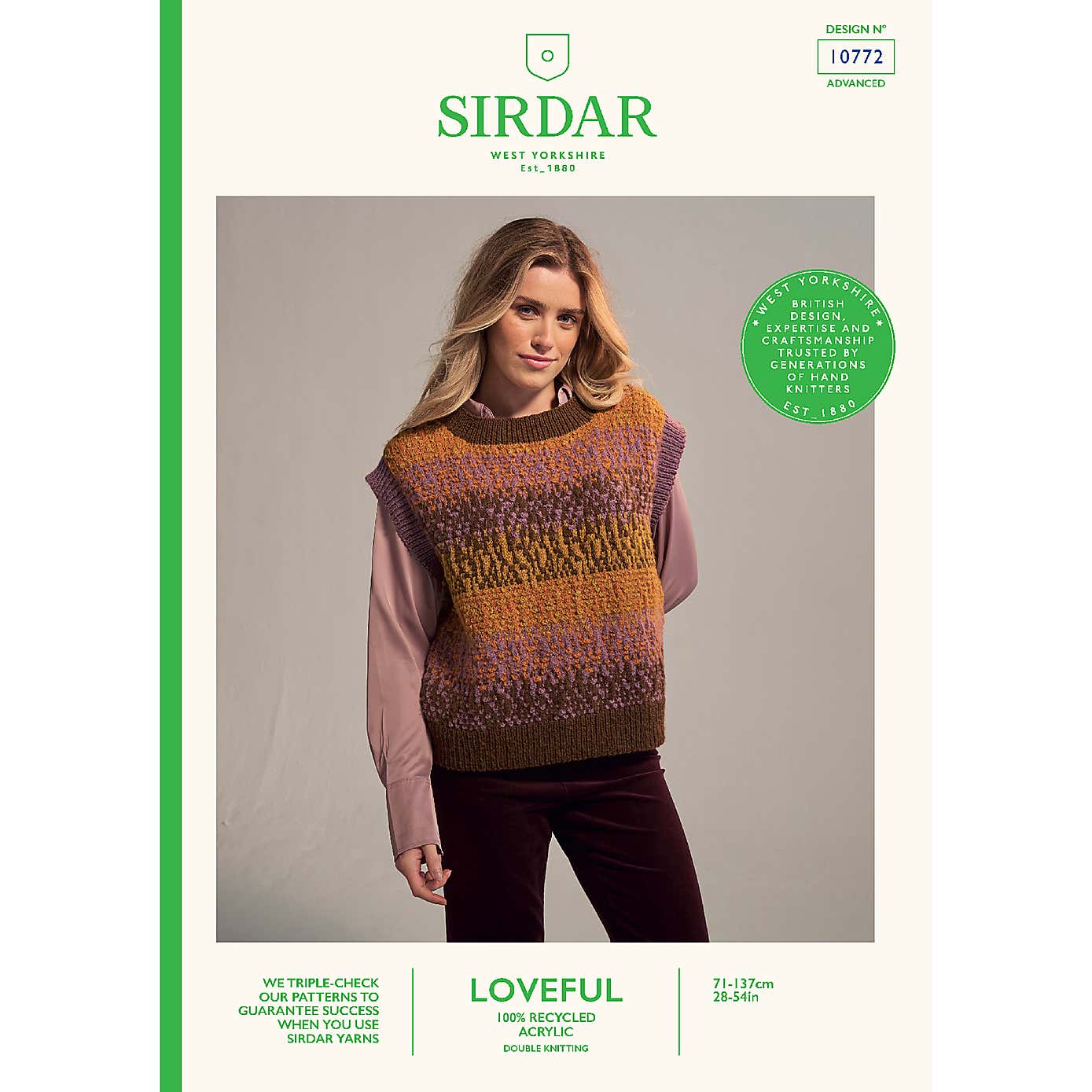 Sirdar Loveful Volcanic Vest Pattern Leaflet