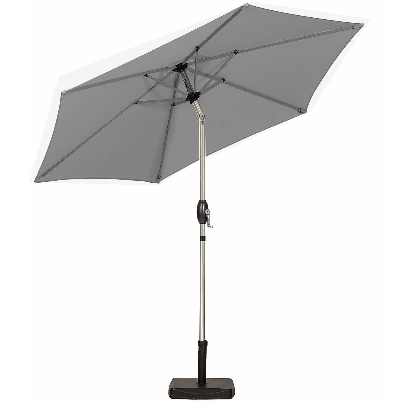2.5m Brushed Aluminium Crank and Tilt Parasol