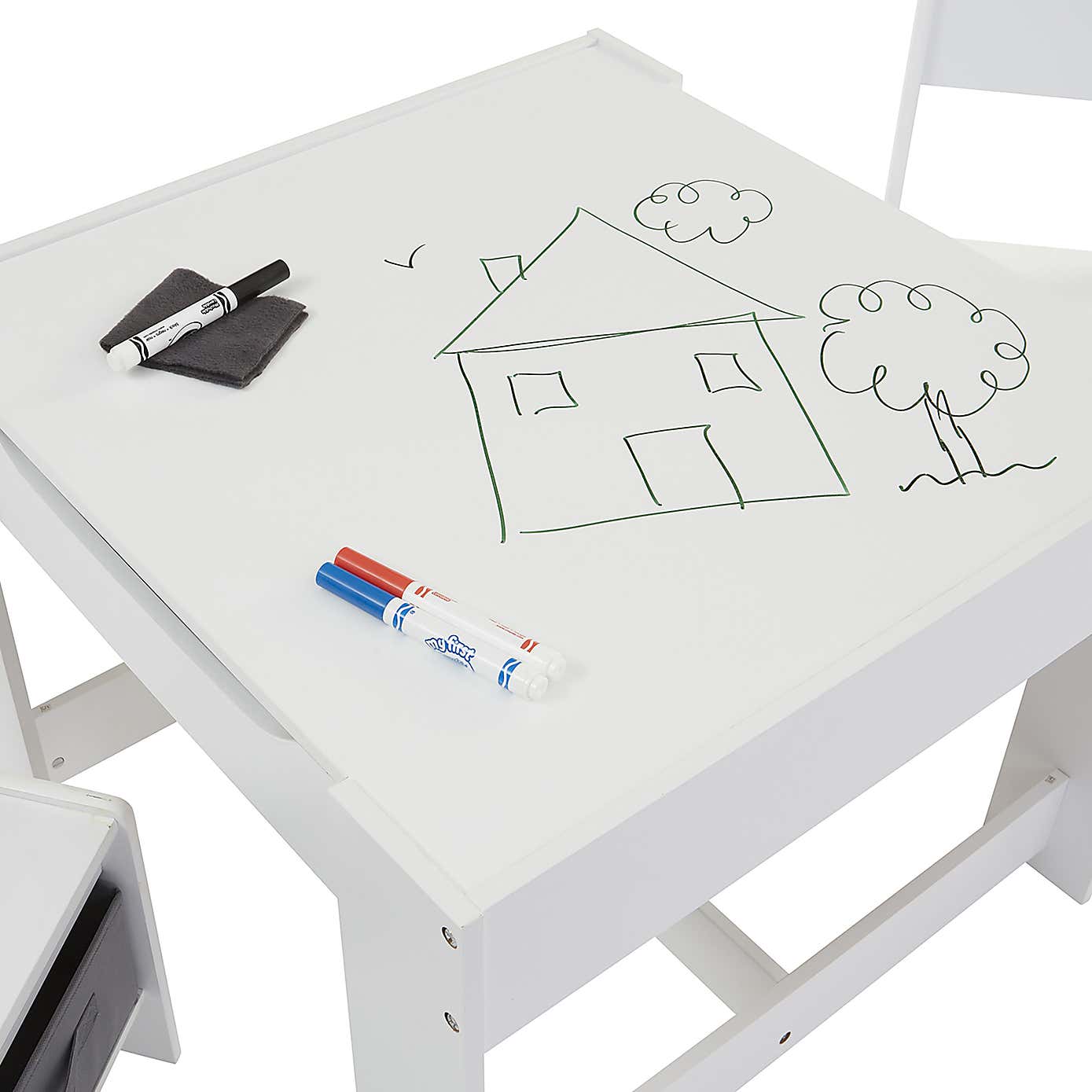 Liberty House Kids Wooden Activity Table Set With Two Storage Boxes