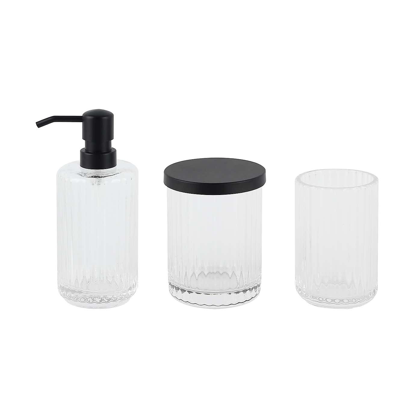 London Ribbed Glass Lotion Dispenser