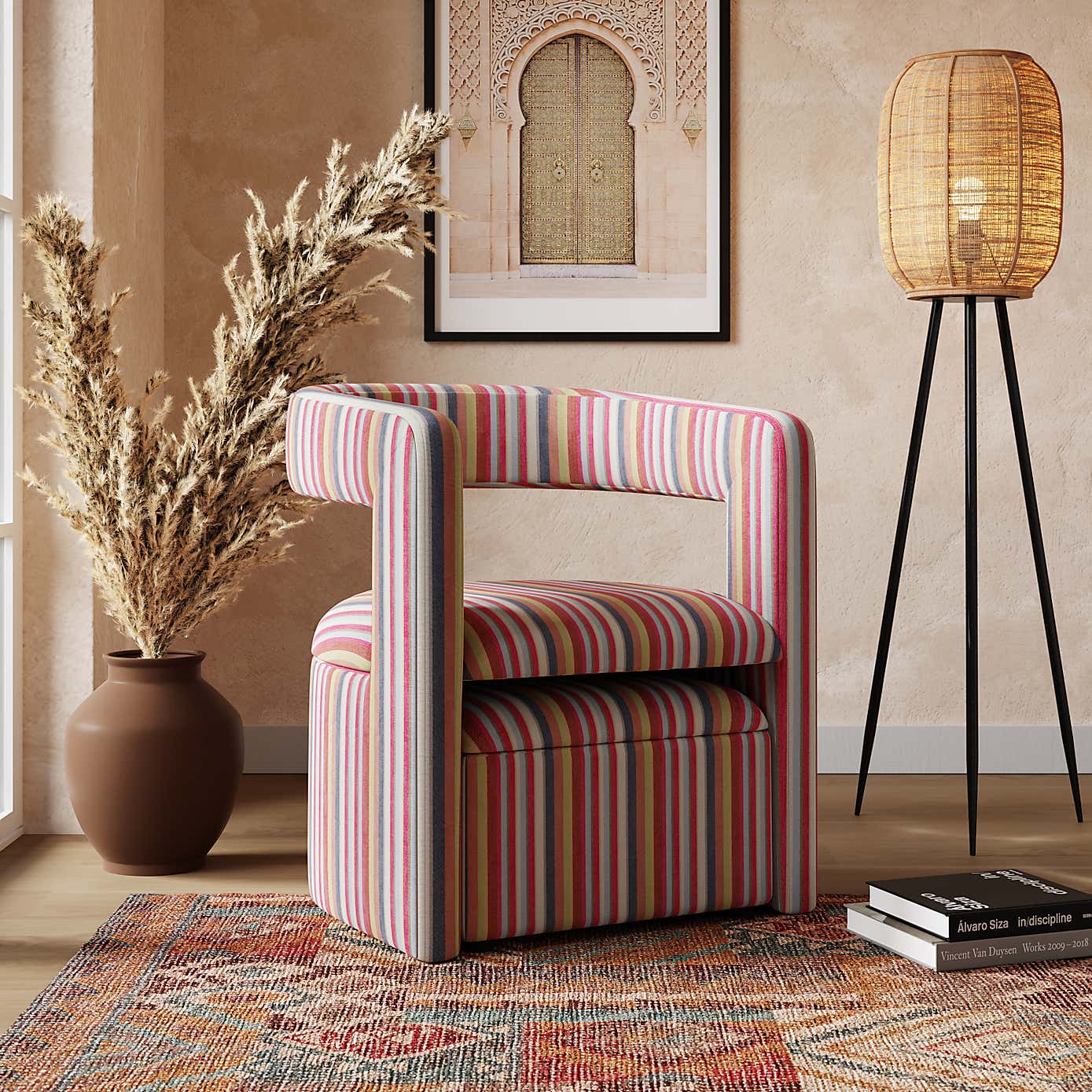 Tallie Multi Stripe Occasional Chair, Woven