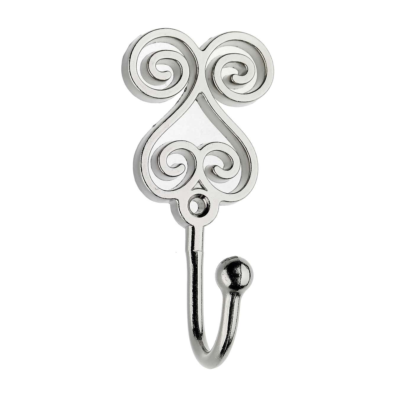 Swirl Curtain Tieback Hooks