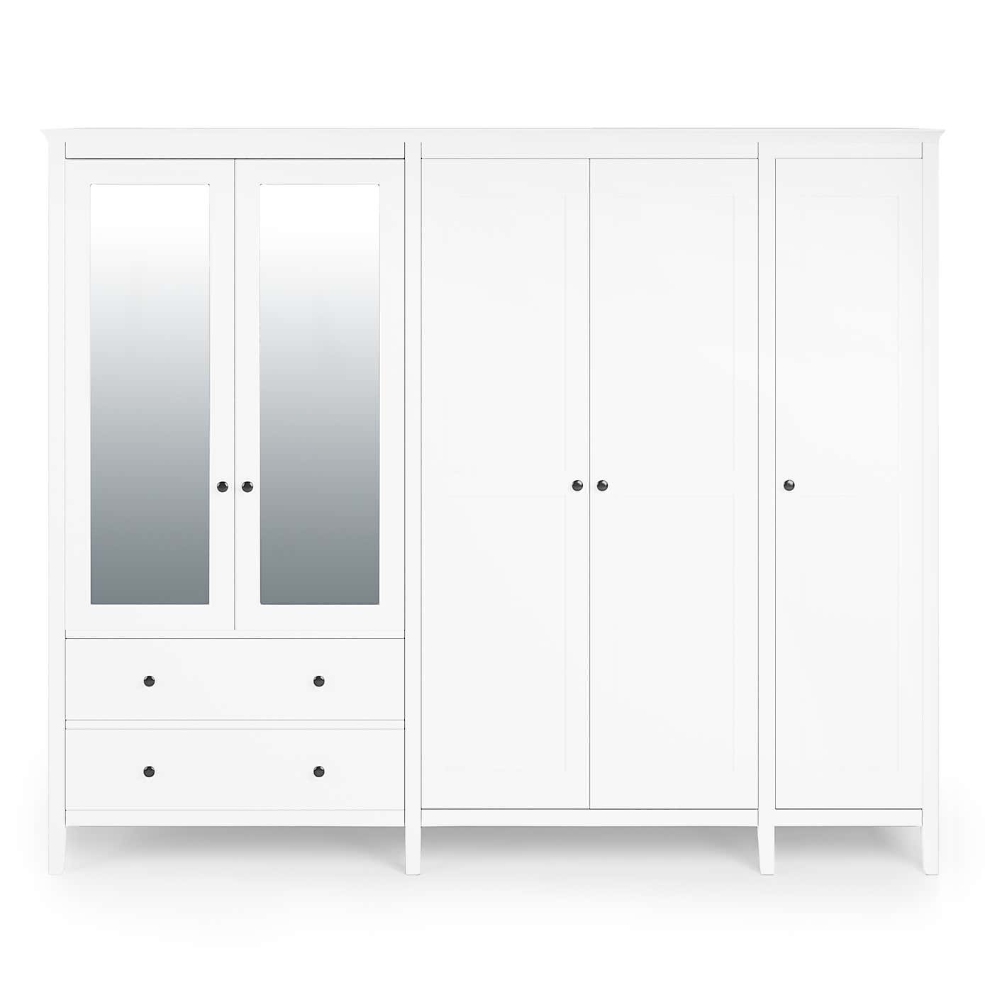 Lynton 5 Door Wardrobe White