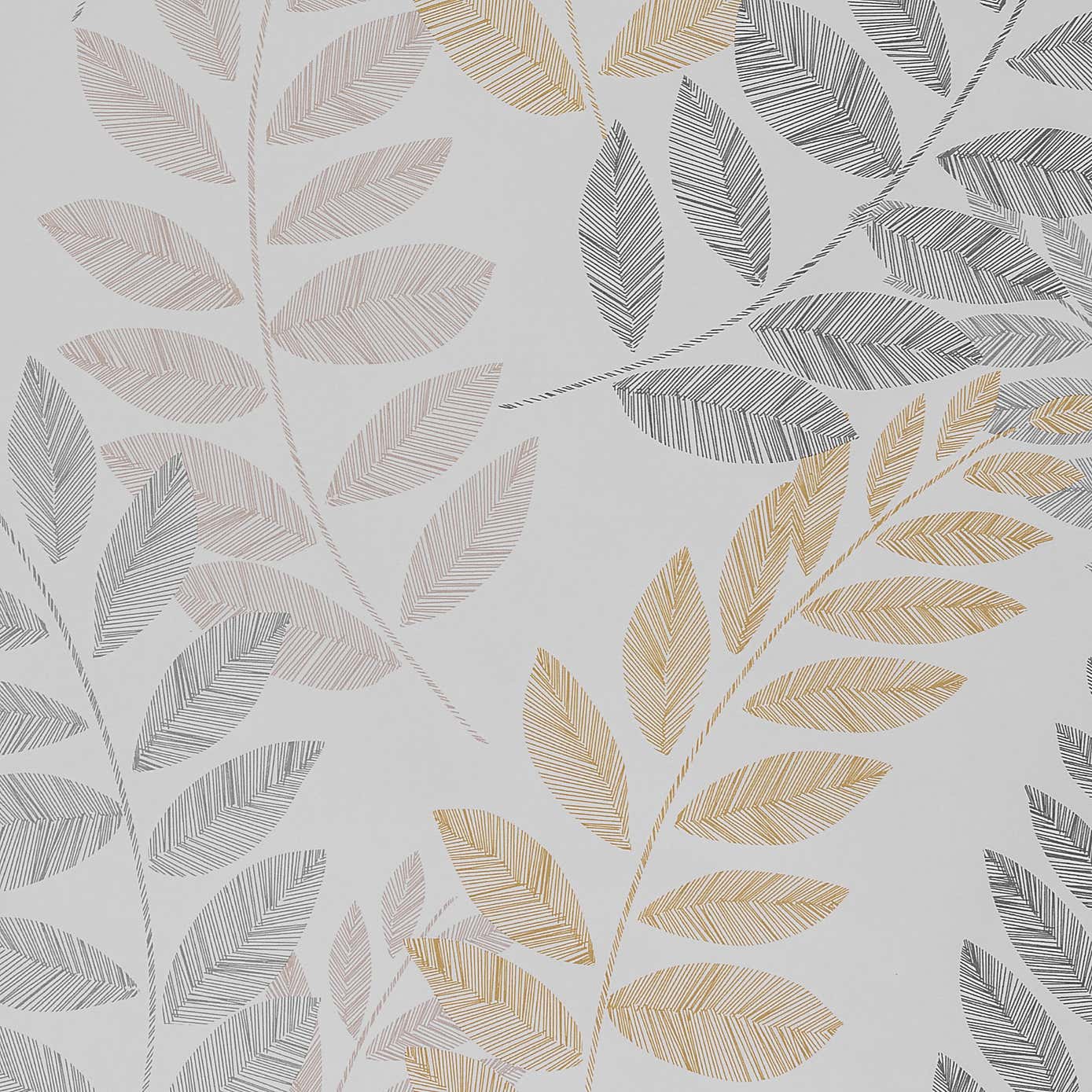 Leah Leaf Ochre Blackout Roller Blind