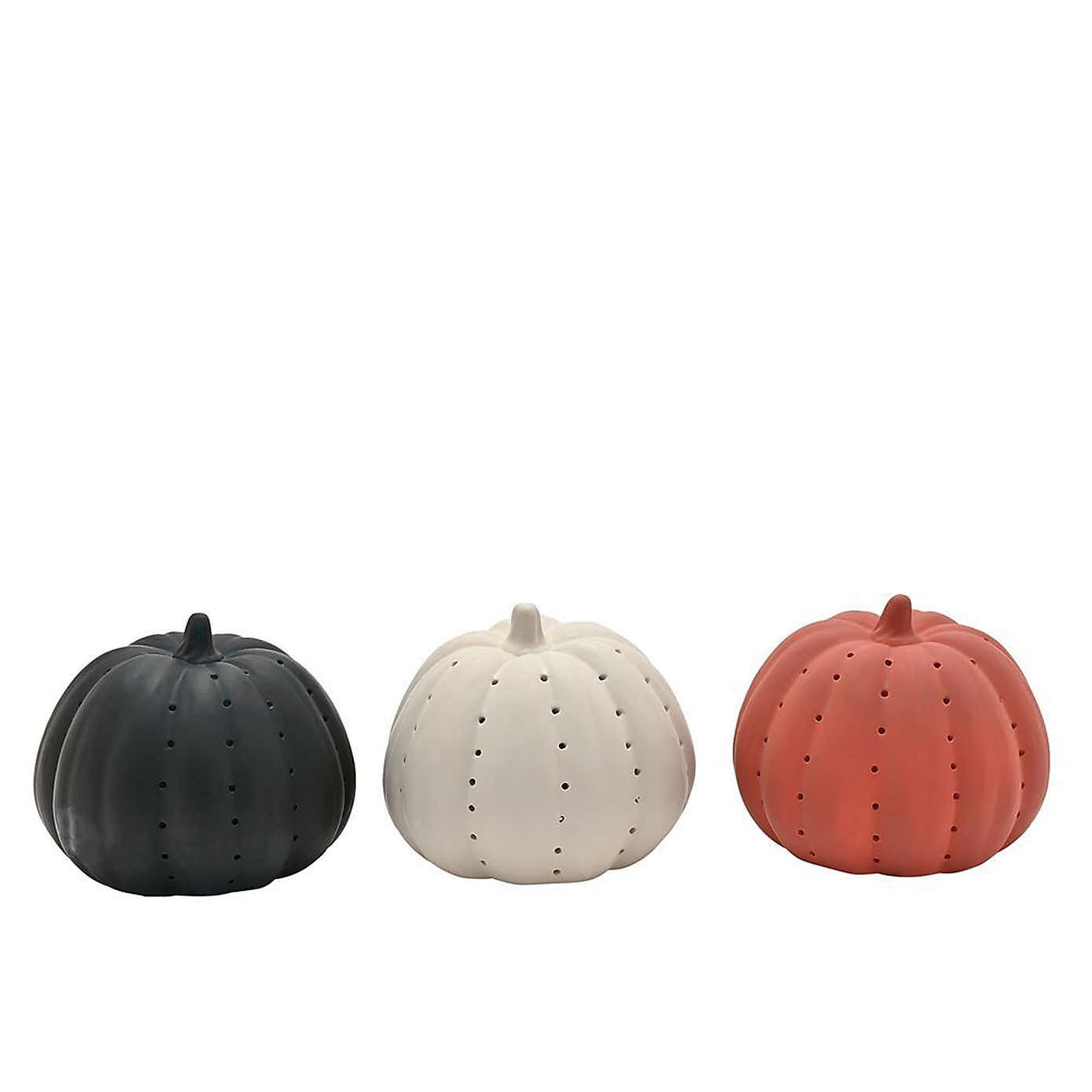 Set of 3 Mini LED Light Up Pumpkins