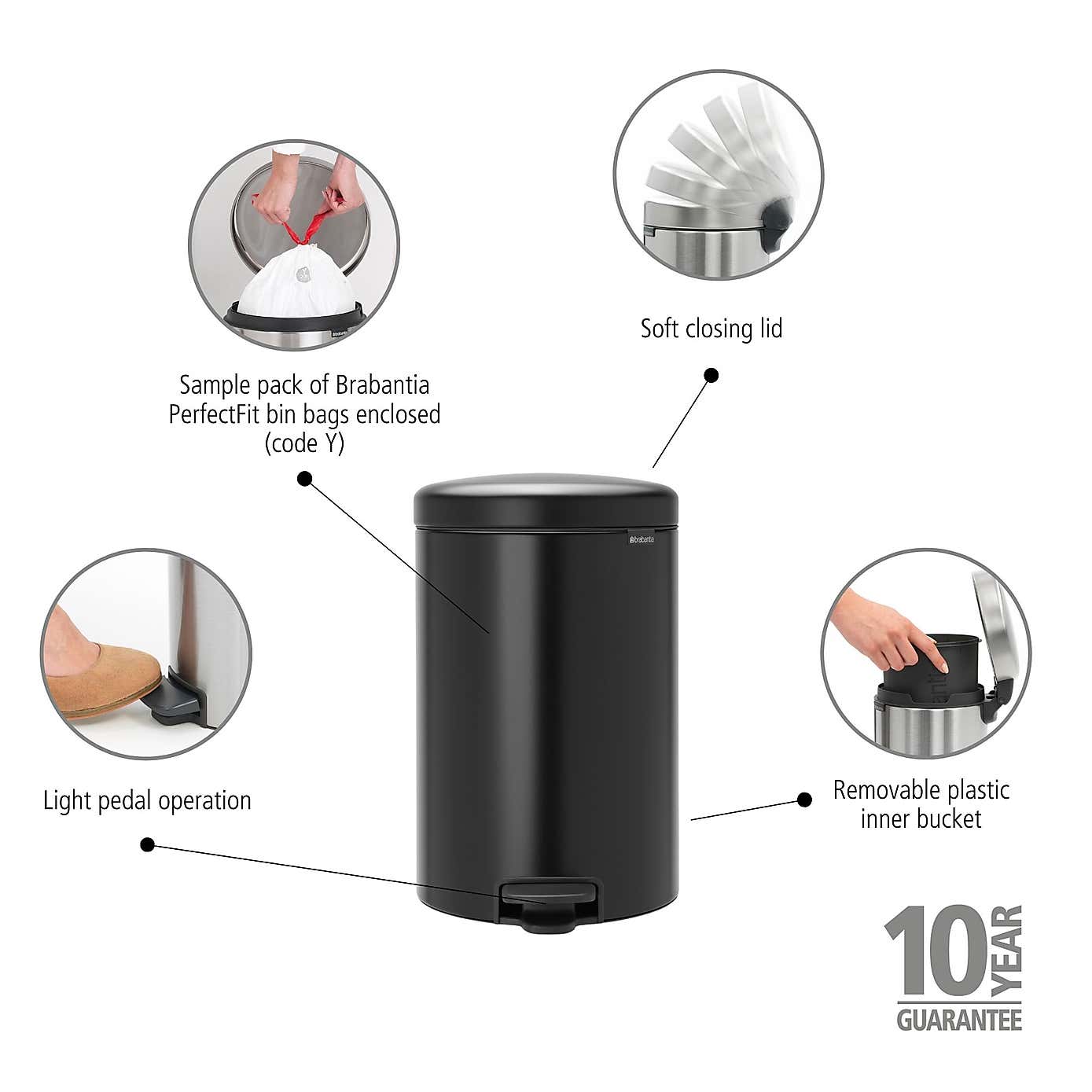 Brabantia NewIcon 20L Pedal Bin