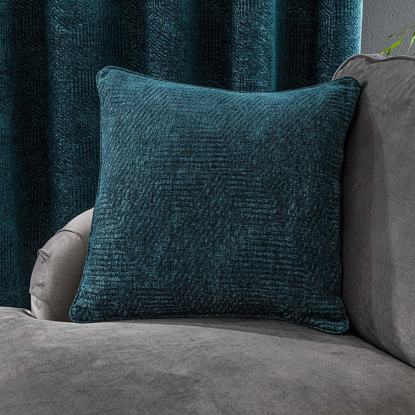 Chenille Geo Eyelet Curtains