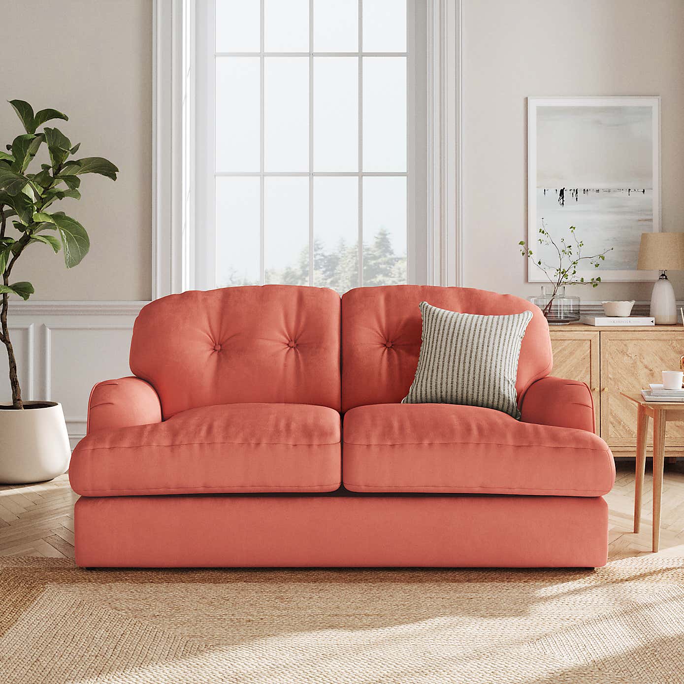 Martha Matte Plush Velvet 2 Seater Double Sofa Bed