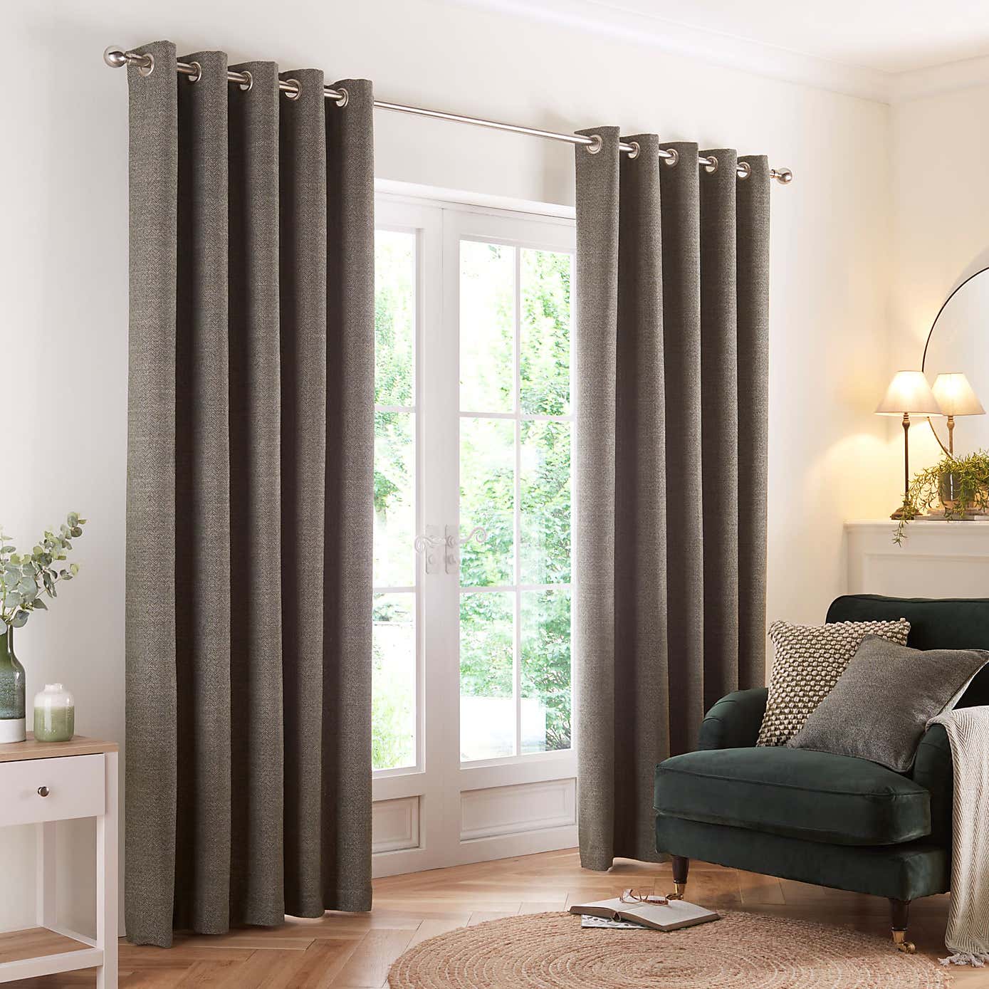 Churchgate Swithland Herringbone Eyelet Curtains