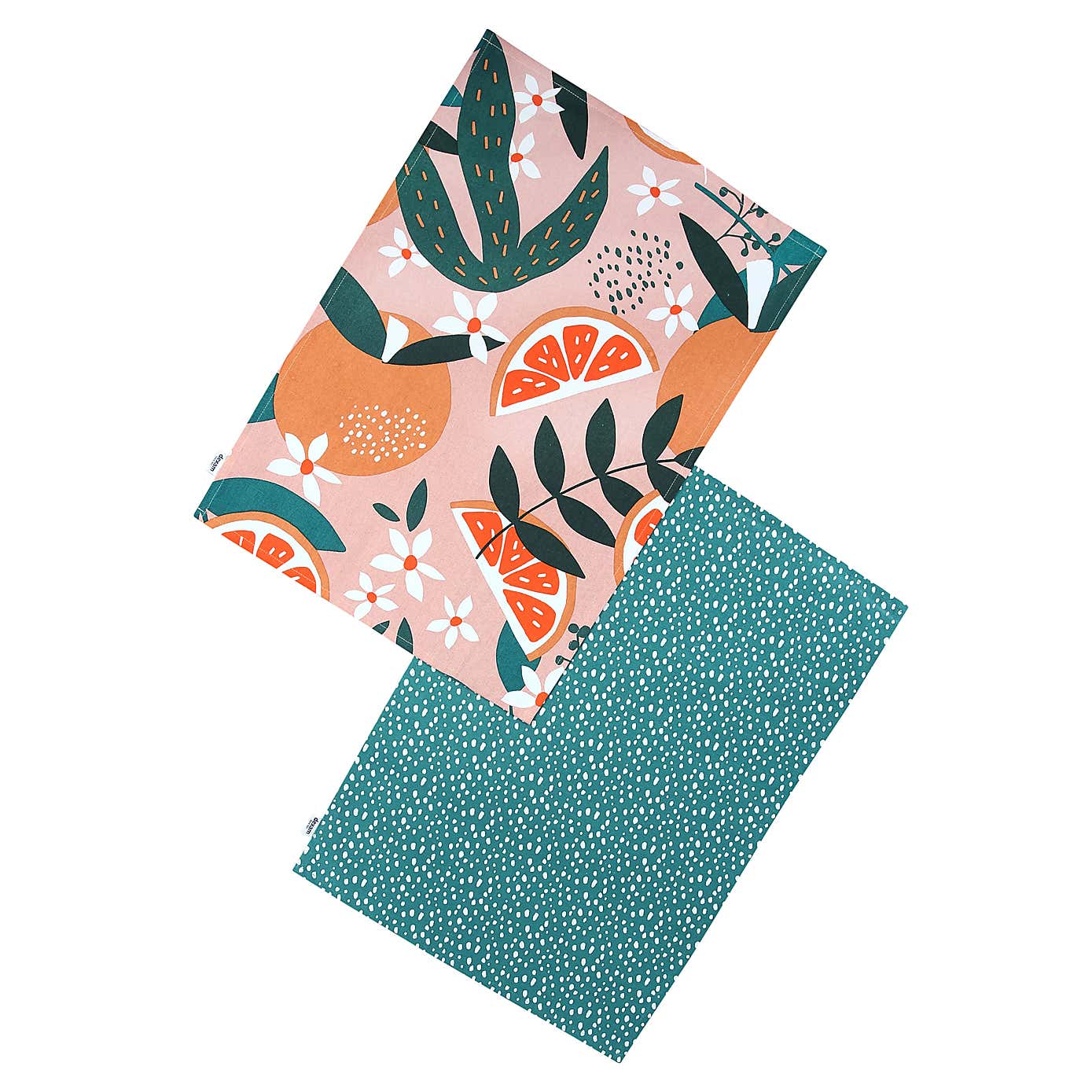 Dexam Exotic Fruit Set of 2 Cotton Blush Tea Towels