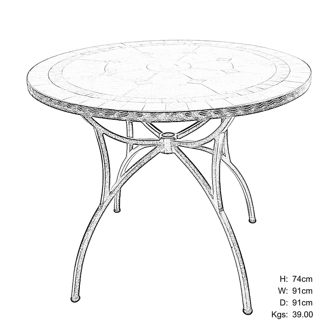 Exclusive Garden Glendale Round Patio Table