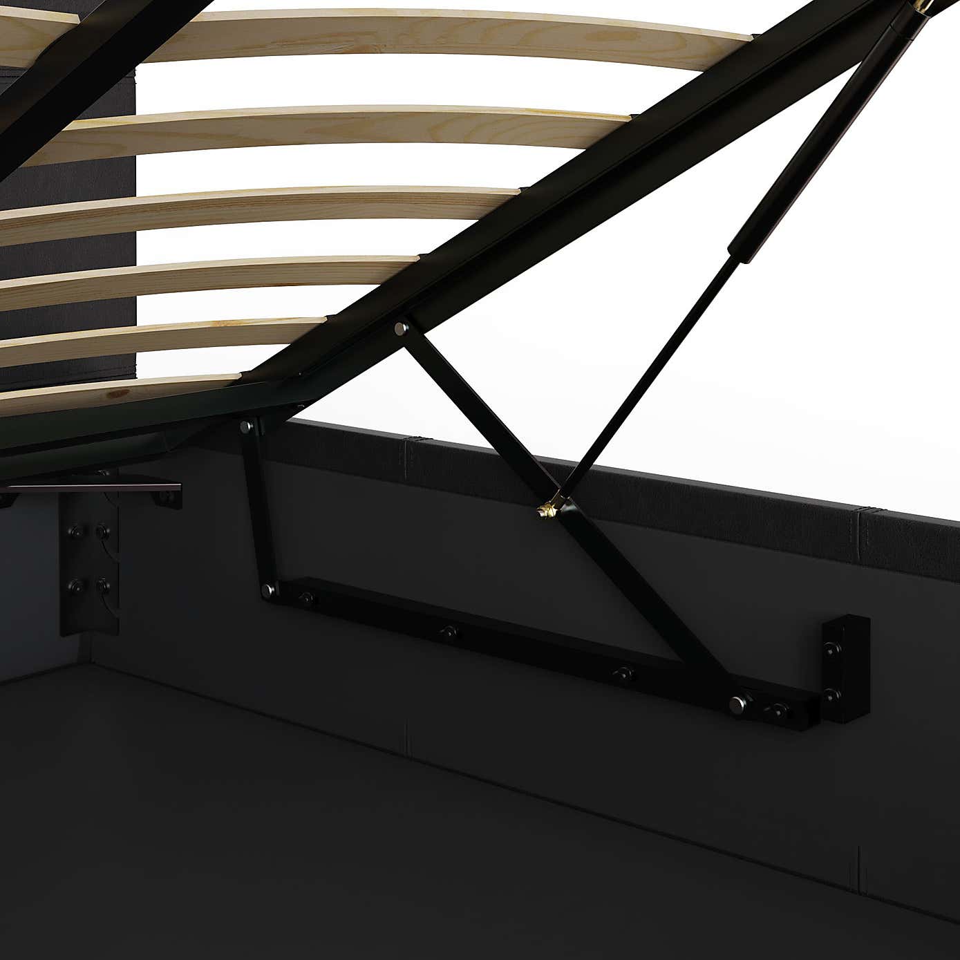 Toronto Black Faux Leather Ottoman Bedstead