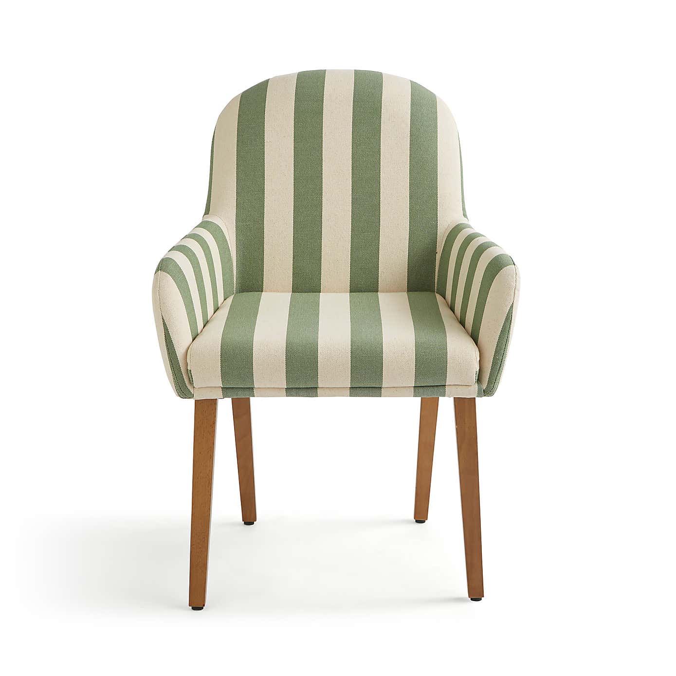 Agnes Carver Dining Chair, Olive Green Striped Fabric